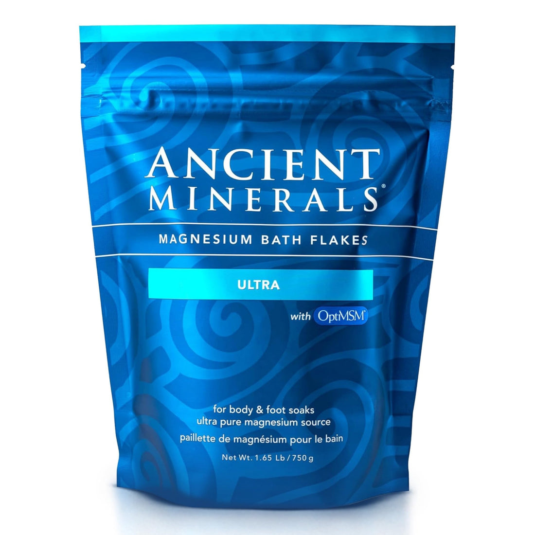 Ancient Minerals Magnesium Bath Flakes Ultra with OptiMSM – Pure Zechstein Magnesium Chloride and Organic Sulfur Bath Salts, - OzHealthStandard