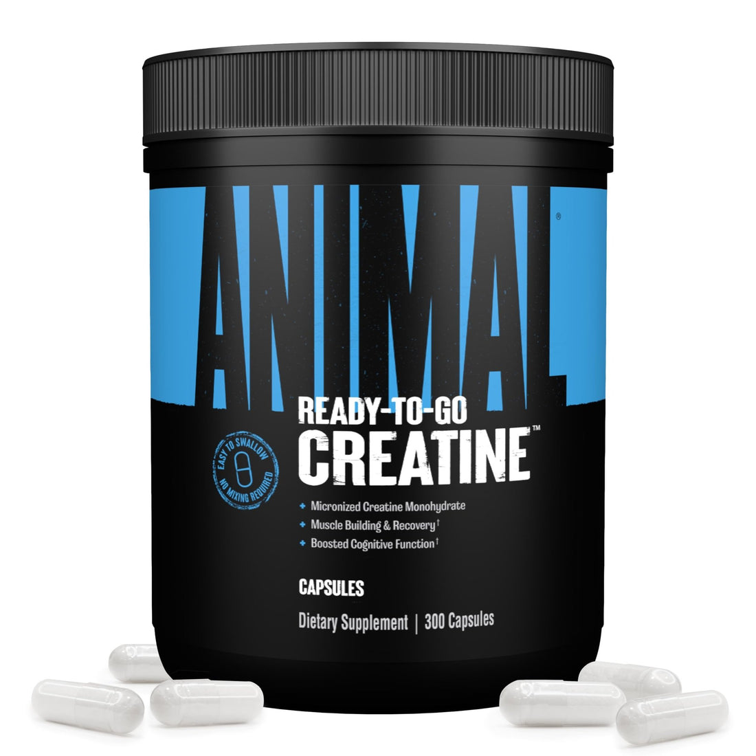Animal Micronized Creatine Monohydrate Capsules - 300 Caps, 2500mg per Serving to Support Muscle Growth, Endurance, ATP Production, Cognitive Function, Strength - OzHealthStandard