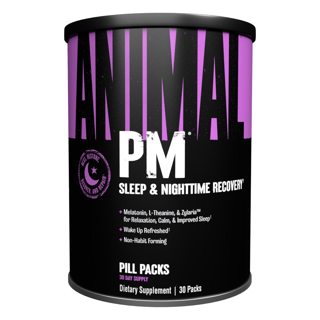 Animal PM - Sleep Aid for Adults Non-Habit Forming Relaxation Enhancer and Mood Support with Melatonin, L-Theanine, Zylaria, Zinc, Magnesium, Vitamin B6, GABA - OzHealthStandard