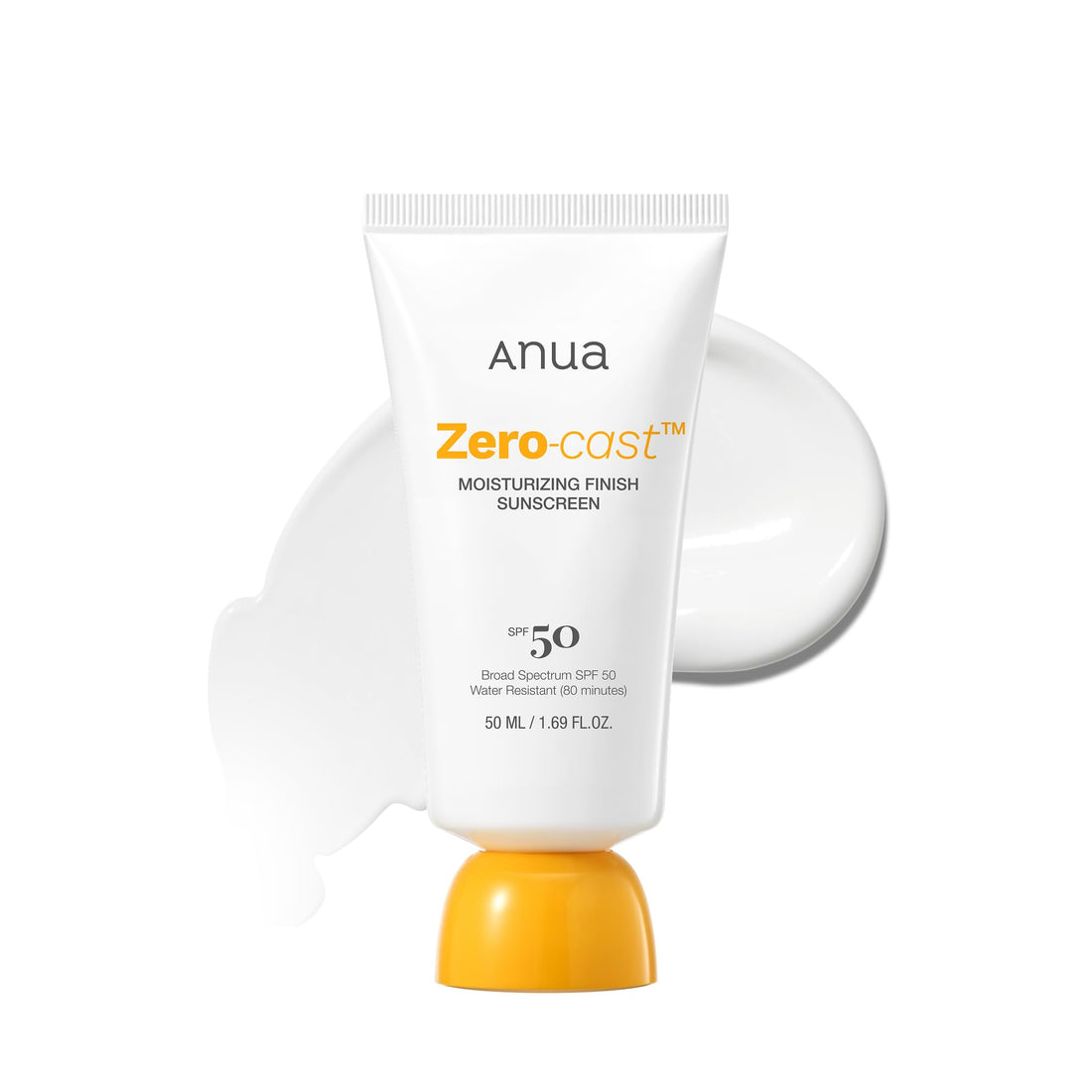 Anua, Zero-Cast Moisturizing Sunscreen SPF 50, Glow Natural Sunscreen for face, No White - OzHealthStandard