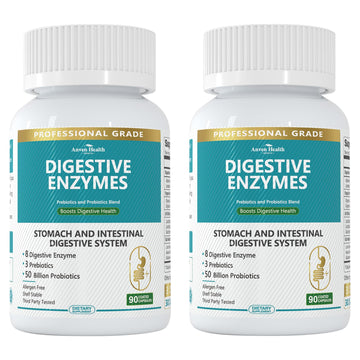 Anven Health 800mg Digestive Enzymes for Men and Women with Probiotics & Prebiotics, 8 Key Enzymes, Protease, Amylase & Lipase | 180 Capsules - A 60-Day Supply for Bloating & Gas Relief - Non-GMO - OzHealthStandard