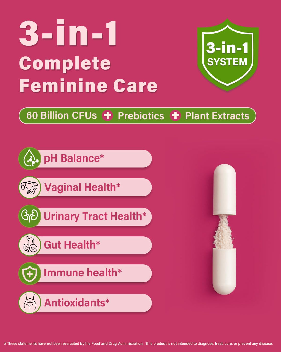 Anven Health Probiotics and Prebiotics for Women pH Balance & Digestion - 60 Billion Vaginal Probiotic with Cranberry & D-Mannose for Gut, Urinary, Immune Health, - OzHealthStandard