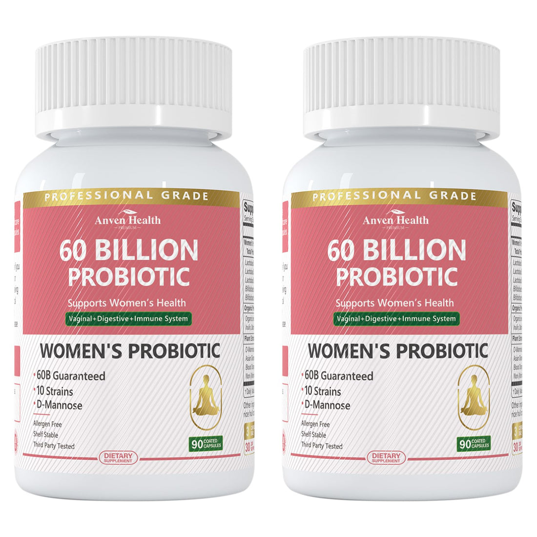Anven Health Probiotics and Prebiotics for Women pH Balance & Digestion - 60 Billion Vaginal Probiotic with Cranberry & D-Mannose for Gut, Urinary, Immune Health, - OzHealthStandard