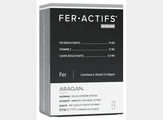 Aragan Synactifs FerActifs 60 Capsules Iron deficiency - OzHealthStandard