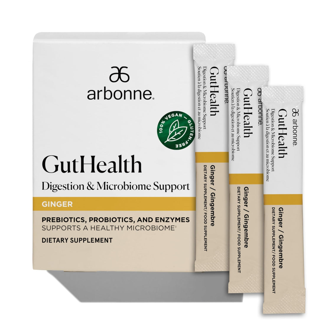 Arbonne Gut Health Digestion Support - Microbiome Prebiotic and Probiotic Drink Mix, Probiotic Powder and Prebiotic Powder - OzHealthStandard