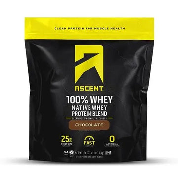 Ascent 100% Whey Protein Powder - Post Workout Whey Protein Isolate, Zero Artificial Flavors & Sweeteners - OzHealthStandard