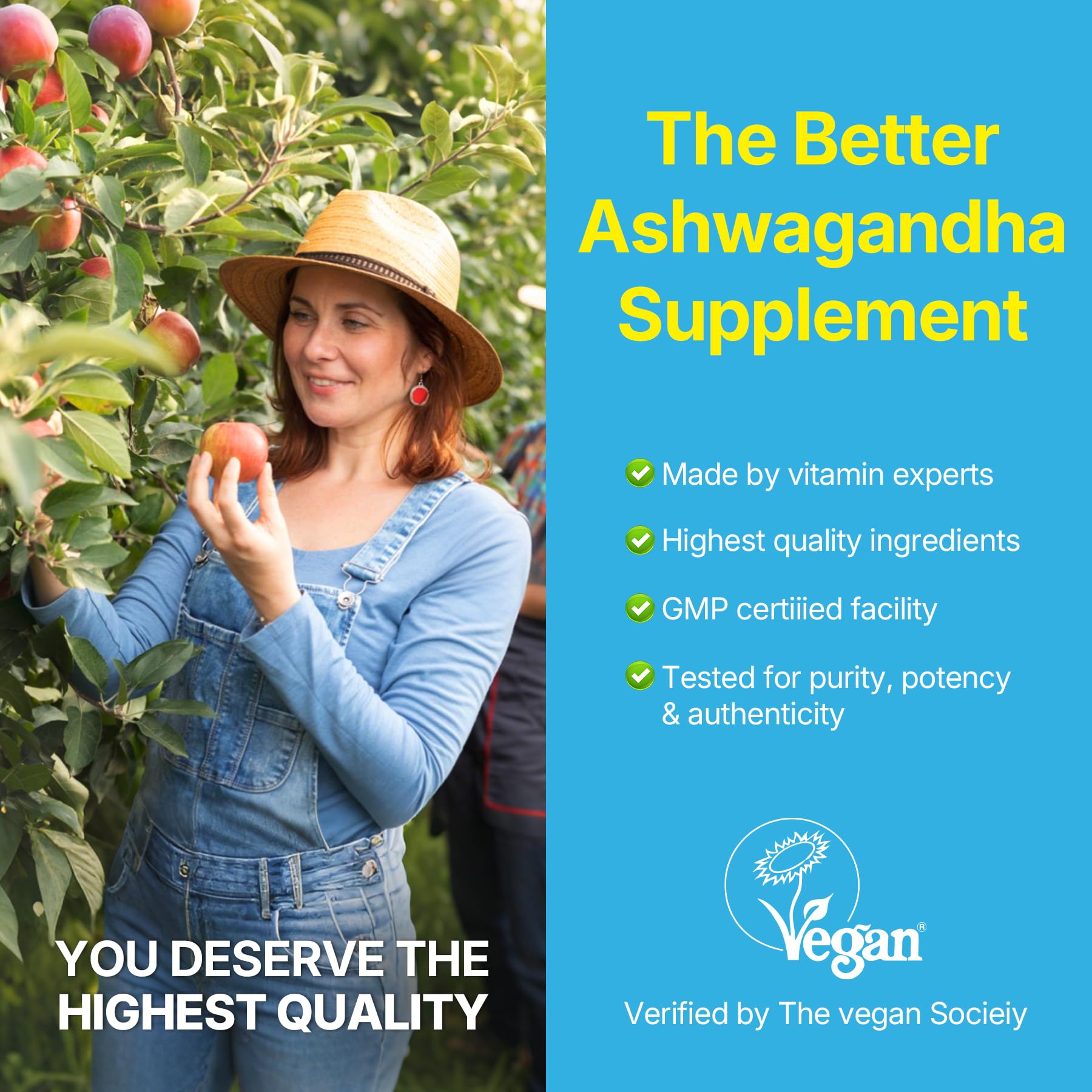 Ashwagandha Gummies 2000mg for Women Men - Sugar Free, Vegan - Organic Ashwagandha Root Extract Supplements Gummy & Vitamin D3 - OzHealthStandard