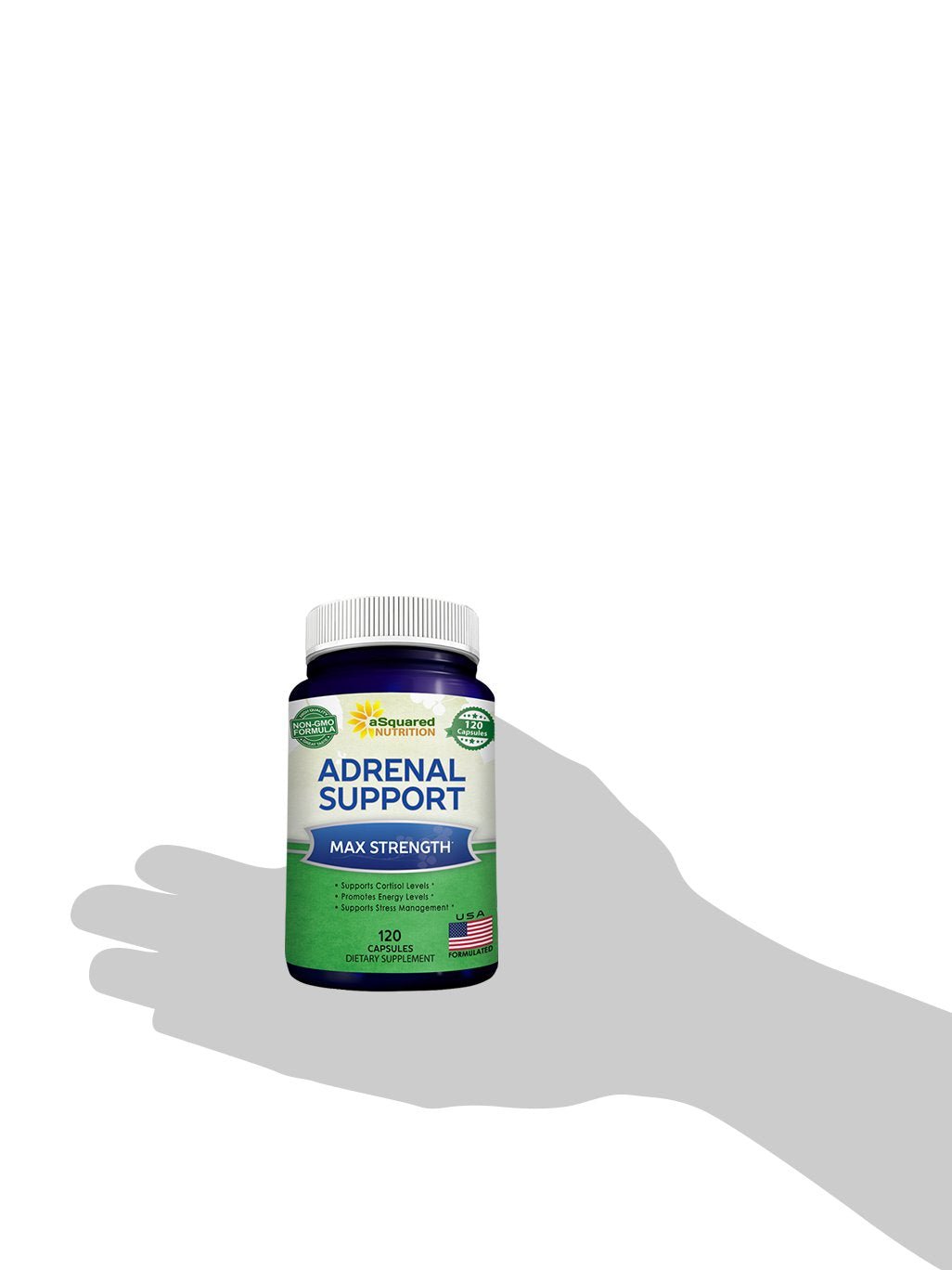 aSquared Nutrition Adrenal Support & Cortisol Manager Supplement (120 Capsules)-Adrenal Health w/Vitamin C Complex Pills to Support Fatigue & Stress Relief-Ashwagandha, L-Tyrosine, Rhodiola & Ginseng - OzHealthStandard