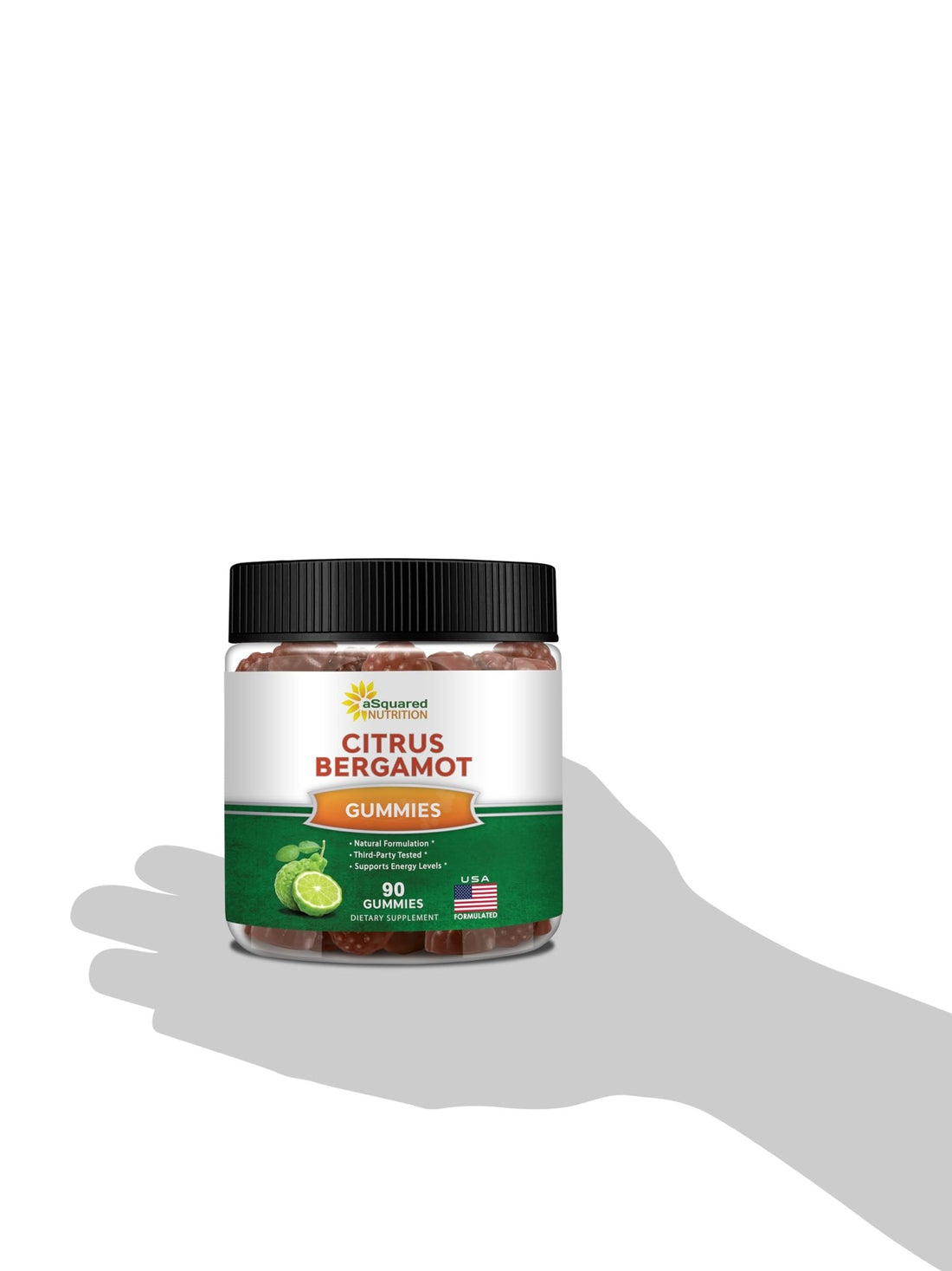 aSquared Nutrition Citrus Bergamot Gummies - Citrus Bergamot Extract Supplement 500mg Per Serving - Pure Gummy Alternative to Capsules & Pills - OzHealthStandard