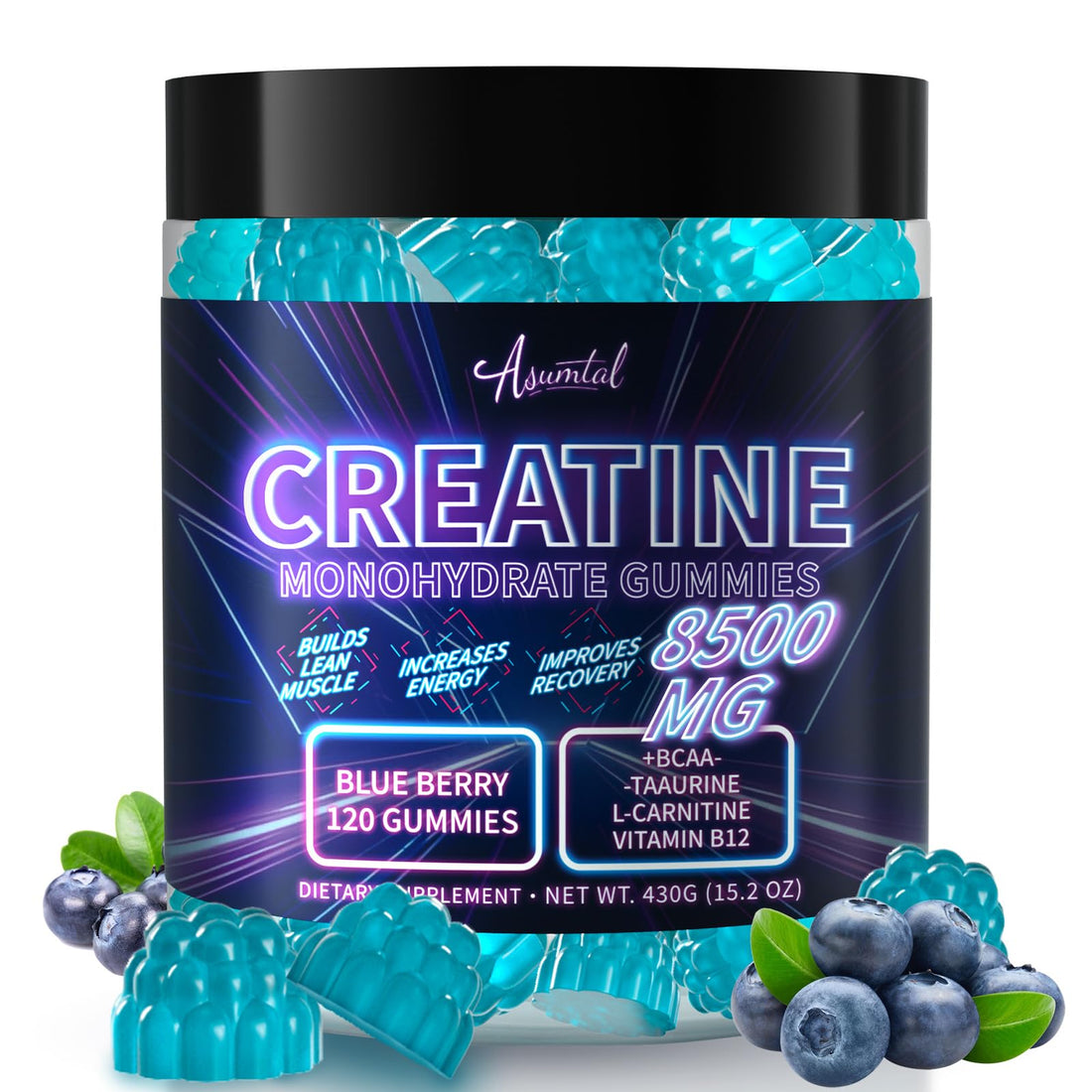Asumtal Creatine Monohydrate Gummies Complex 8500 MG for Men & Women, Creatine Monohydrate Supplement for Muscle Growth, Strength & Energy Support - OzHealthStandard