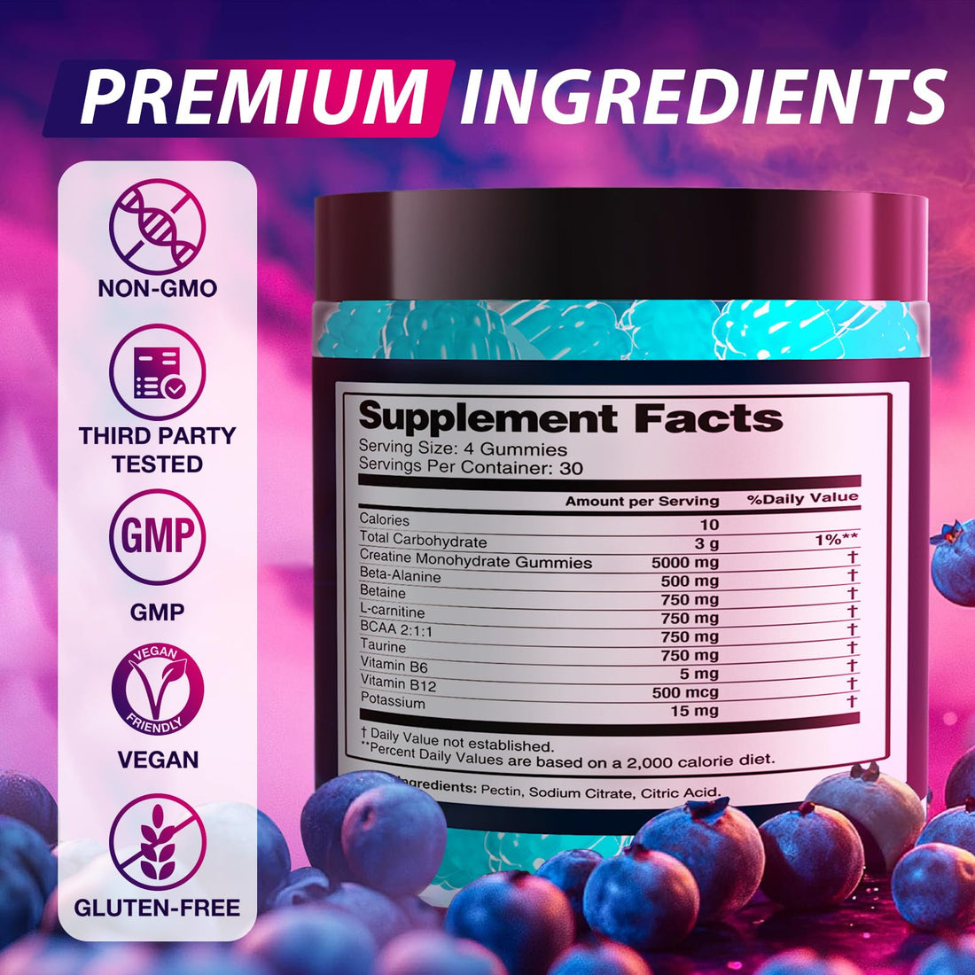 Asumtal Creatine Monohydrate Gummies Complex 8500 MG for Men & Women, Creatine Monohydrate Supplement for Muscle Growth, Strength & Energy Support - OzHealthStandard