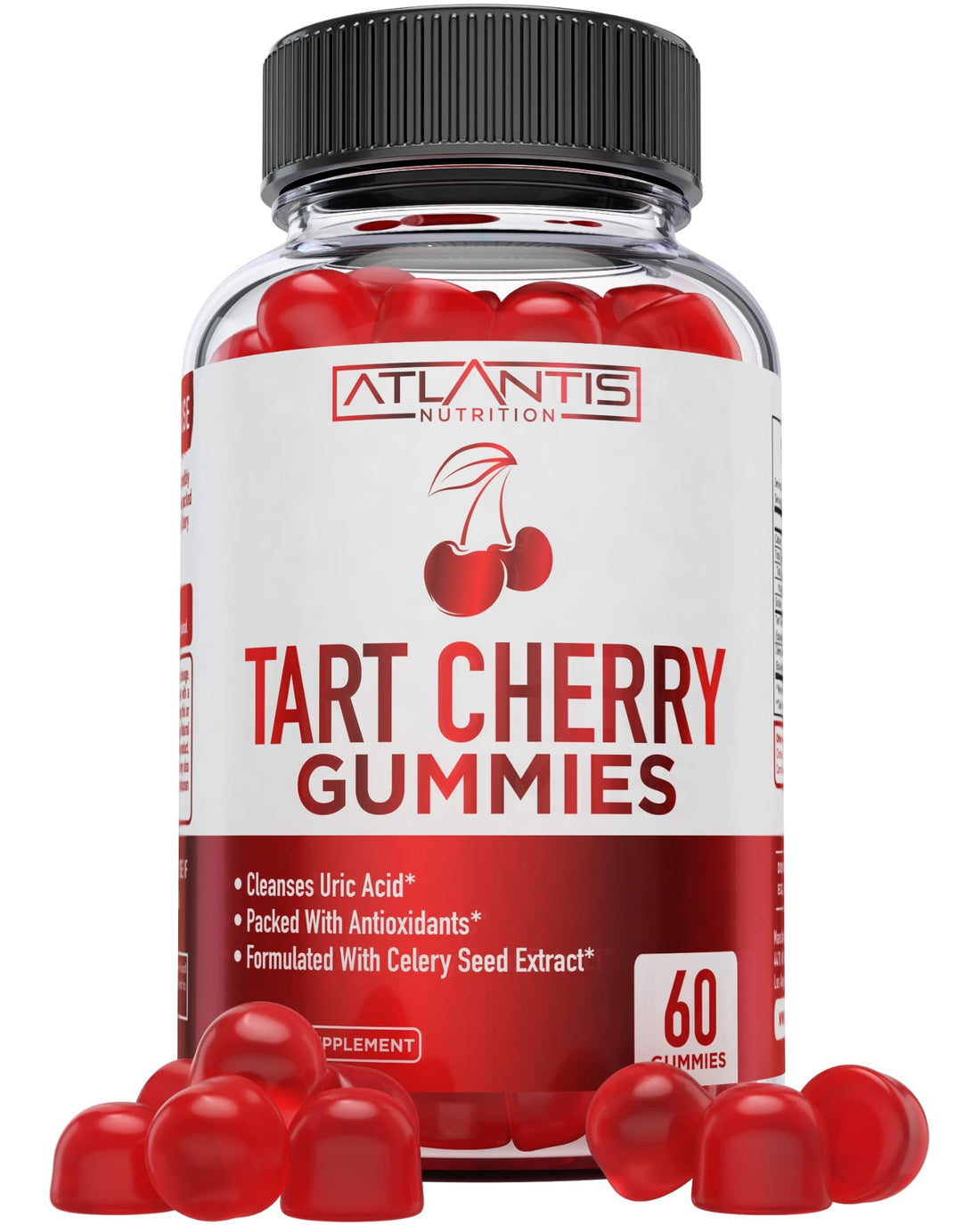 Atlantis Nutrition Tart Cherry Gummies with Celery Seed Extract - Advanced Uric Acid Cleanse for Immediate Relief | Joint Relief & Recovery - OzHealthStandard