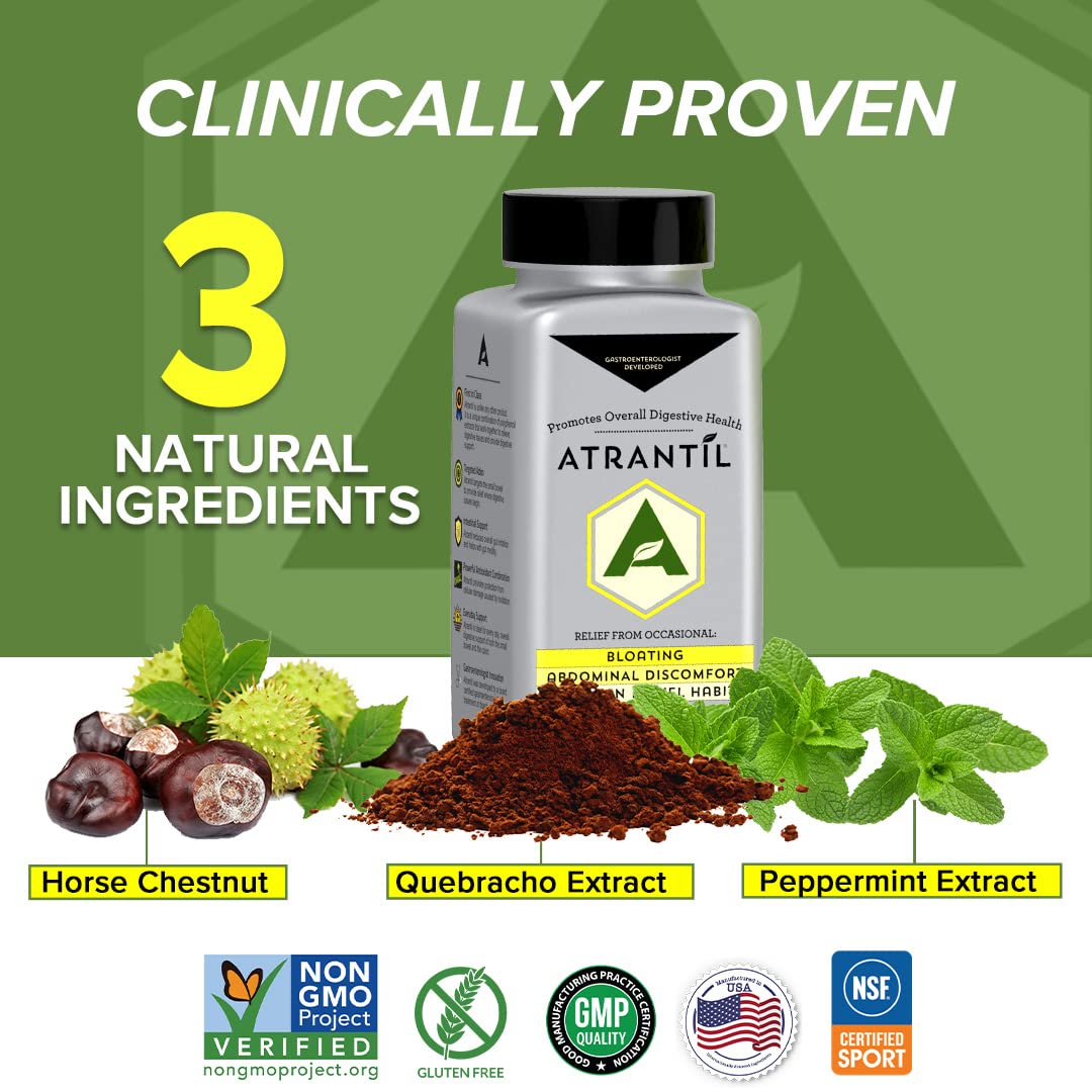 Atrantil 90 Capsules-Antioxidant Packed Polyphenol for Bloating and Gas Relief, Abdominal Discomfort, Constipation, Diarrhea, Postbiotic, Change in Bowel Habits and Everyday Digestive Health. - OzHealthStandard