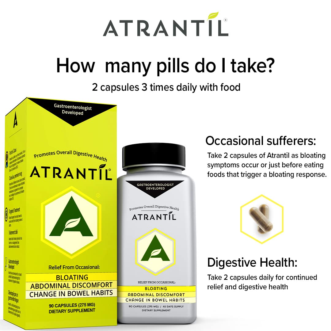 Atrantil 90 Capsules-Antioxidant Packed Polyphenol for Bloating and Gas Relief, Abdominal Discomfort, Constipation, Diarrhea, Postbiotic, Change in Bowel Habits and Everyday Digestive Health. - OzHealthStandard