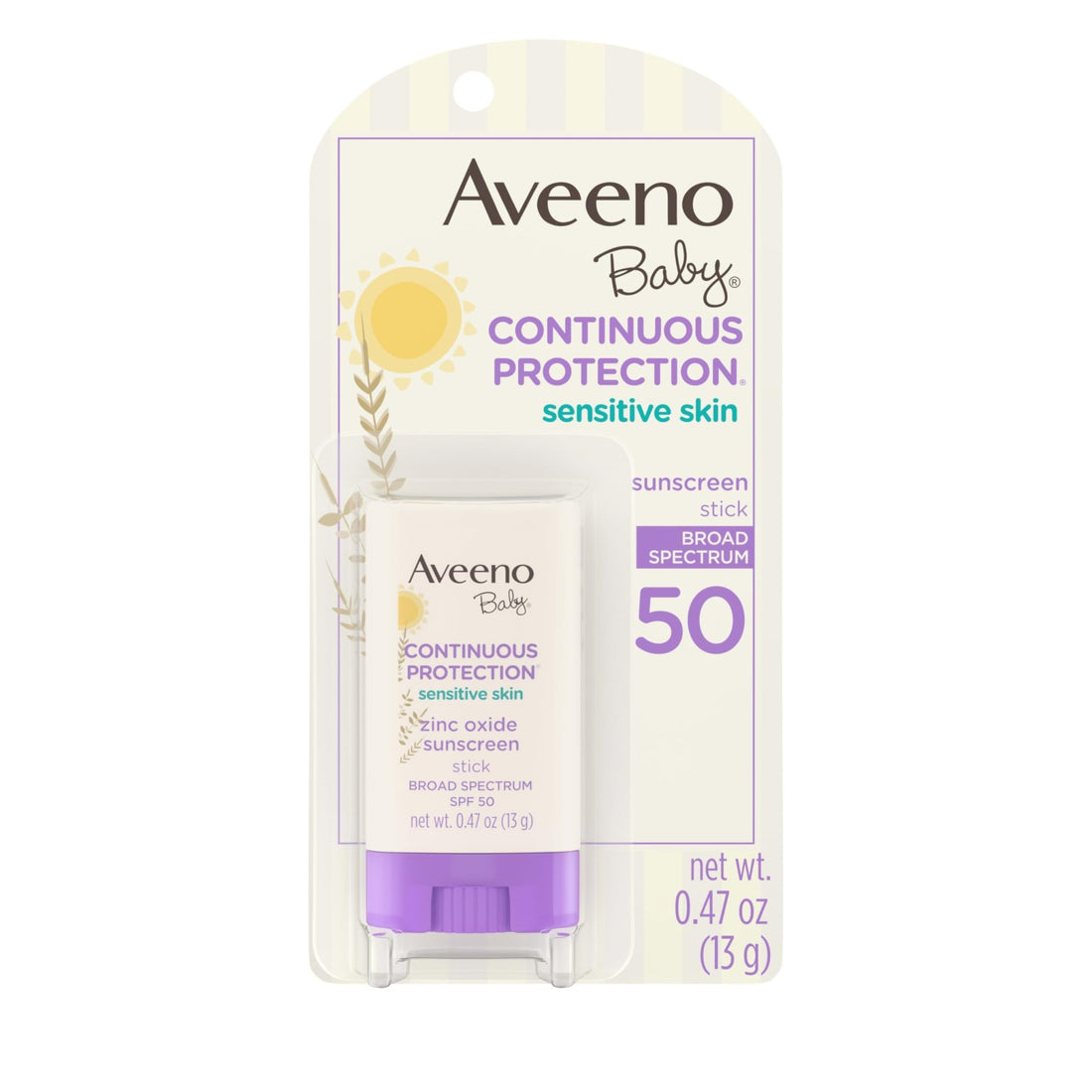 Aveeno Baby Continuous Protection Mineral Sunscreen Stick for Sensitive Skin with Broad Spectrum SPF 50 Protection for Face & Body - OzHealthStandard