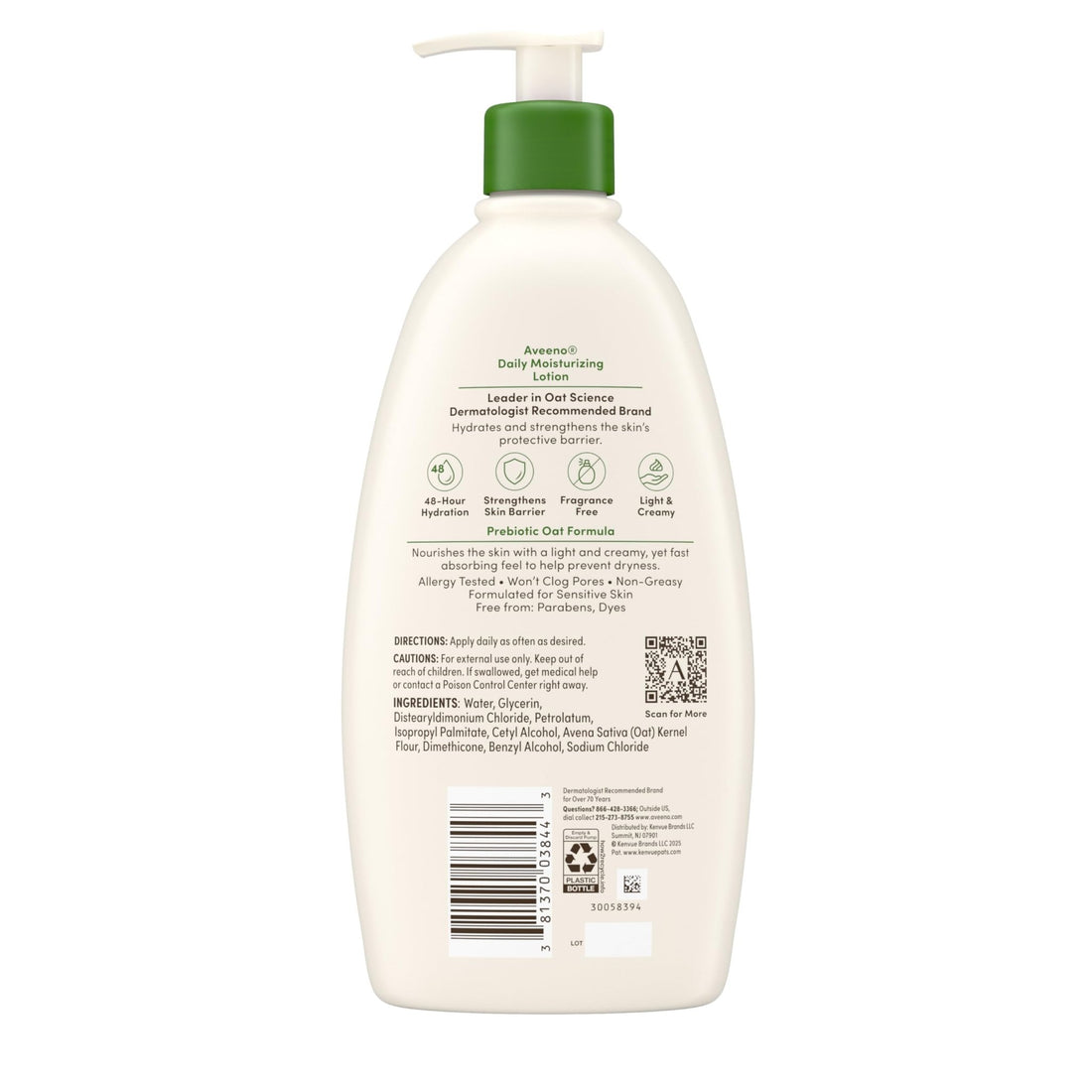 Aveeno Daily Moisturizing Body Lotion, Body Lotion for Dry Skin with Prebiotic Oat, Paraben Free, Fragrance Free - OzHealthStandard