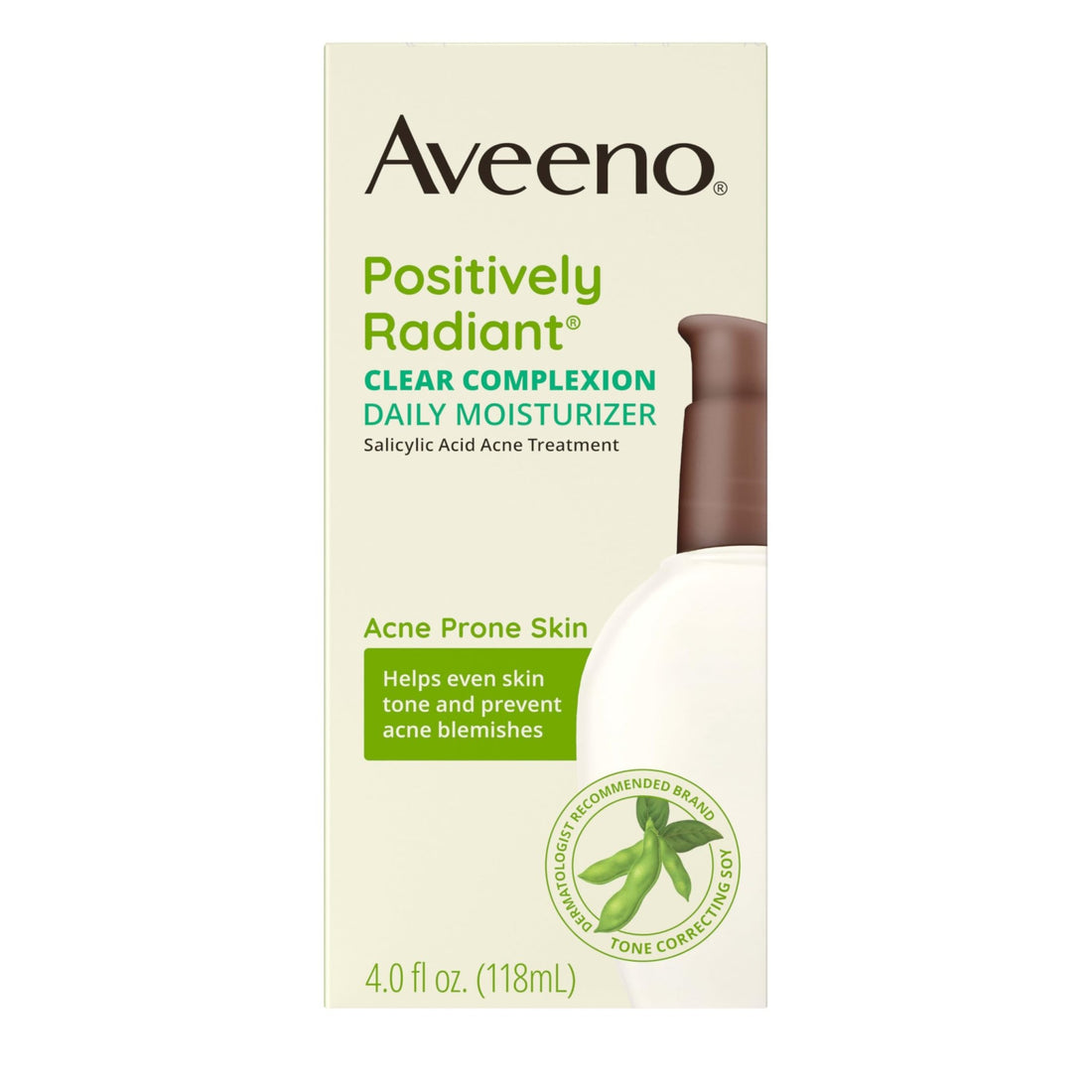 Aveeno Positively Radiant Clear Complexion Face Moisturizer, Acne Facial Moisturizer with Soy and Salicylic Acid for Oily Skin, Hypoallergenic Formula - OzHealthStandard