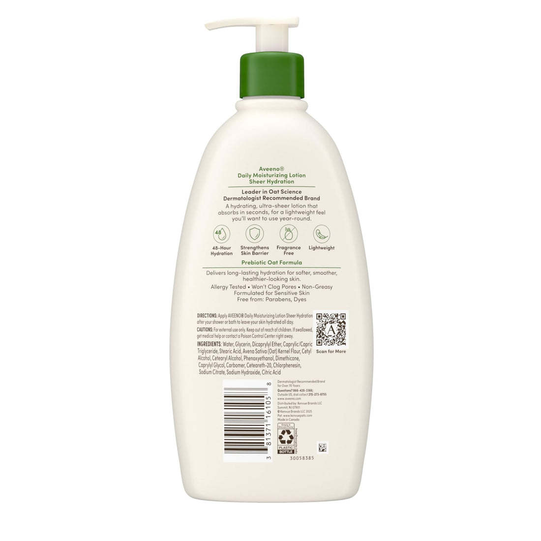 Aveeno Sheer Hydration Fragrance-Free Daily Moisturizing Lotion with Prebiotic Oat for Dry Skin, Lightweight - OzHealthStandard