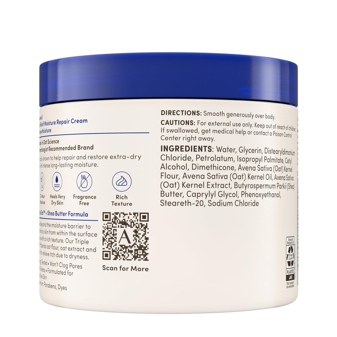 Aveeno Skin Relief Intense Moisture Repair Body Cream with Triple Oat & Shea Butter Formula, Helps Heal, Repair & Restore Very Dry Skin - OzHealthStandard