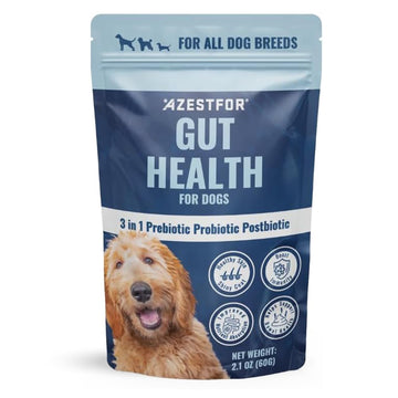 Azestfor Gut Health Supplement for Dogs – 3 in 1 Probiotic, Prebiotic & Postbiotic Blend – Supports Digestion, Immunity & Skin – Easy-to-Use Powder – for All Breeds & Sizes – 60g (30 Servings) - OzHealthStandard