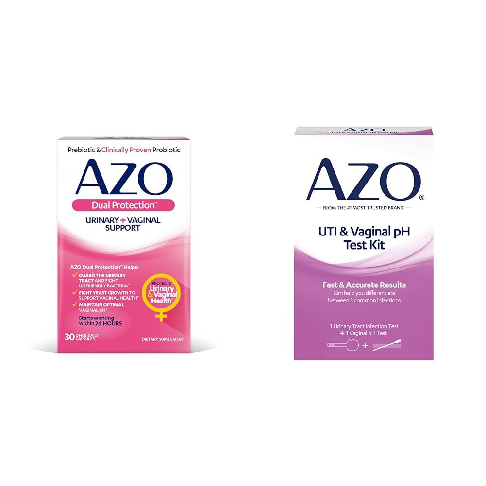 AZO Dual Protection Urinary & Vaginal Probiotic + UTI & Vaginal pH Test Kit (30 Count) - OzHealthStandard