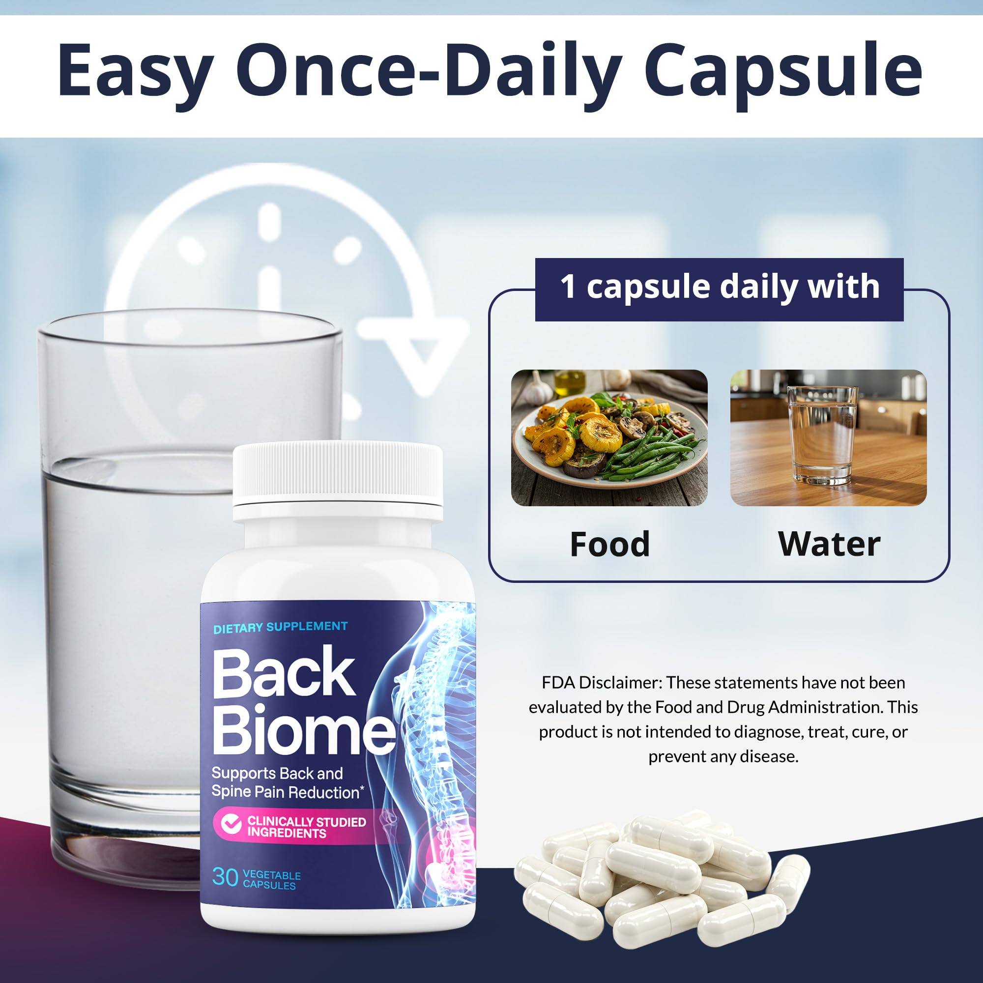 BackBiome – Advanced 7-Strain Probiotic Formula for Gut & Back Health – Supports Digestive Balance, Promotes Spinal Comfort – Non-GMO, Vegan, 30 Capsules - OzHealthStandard