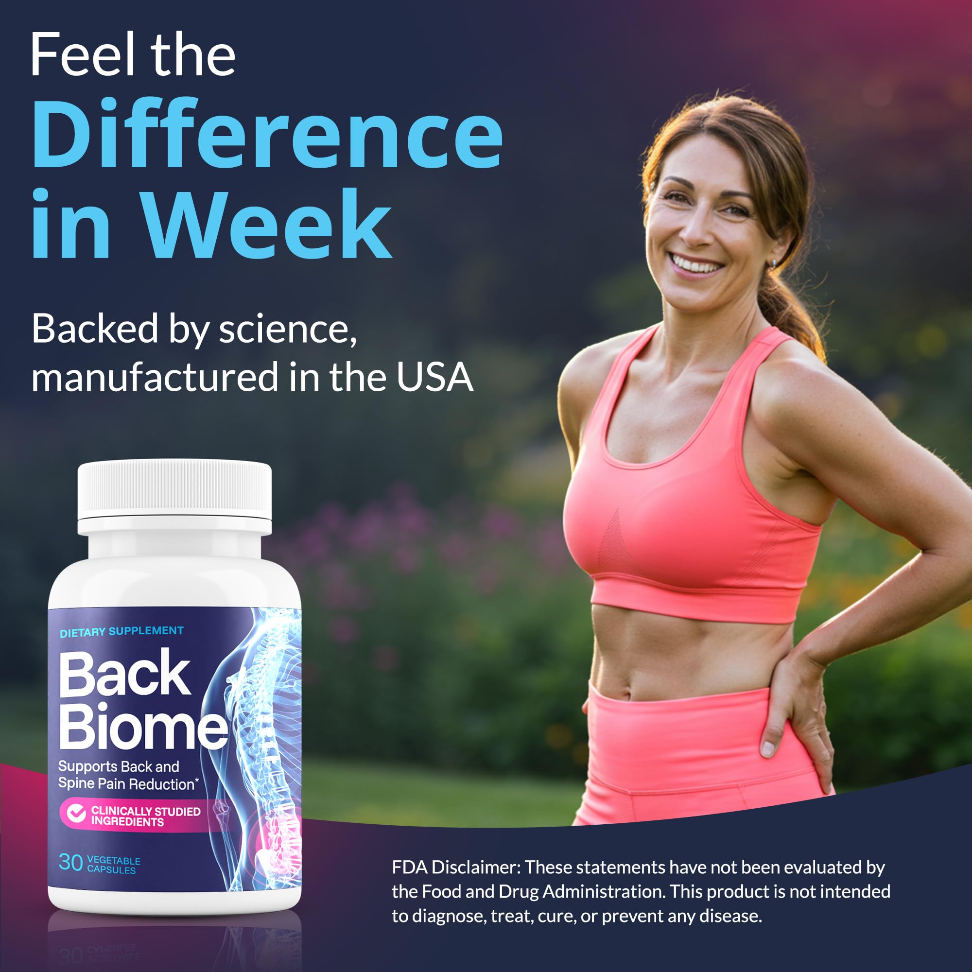BackBiome – Advanced 7-Strain Probiotic Formula for Gut & Back Health – Supports Digestive Balance, Promotes Spinal Comfort – Non-GMO, Vegan, 30 Capsules - OzHealthStandard