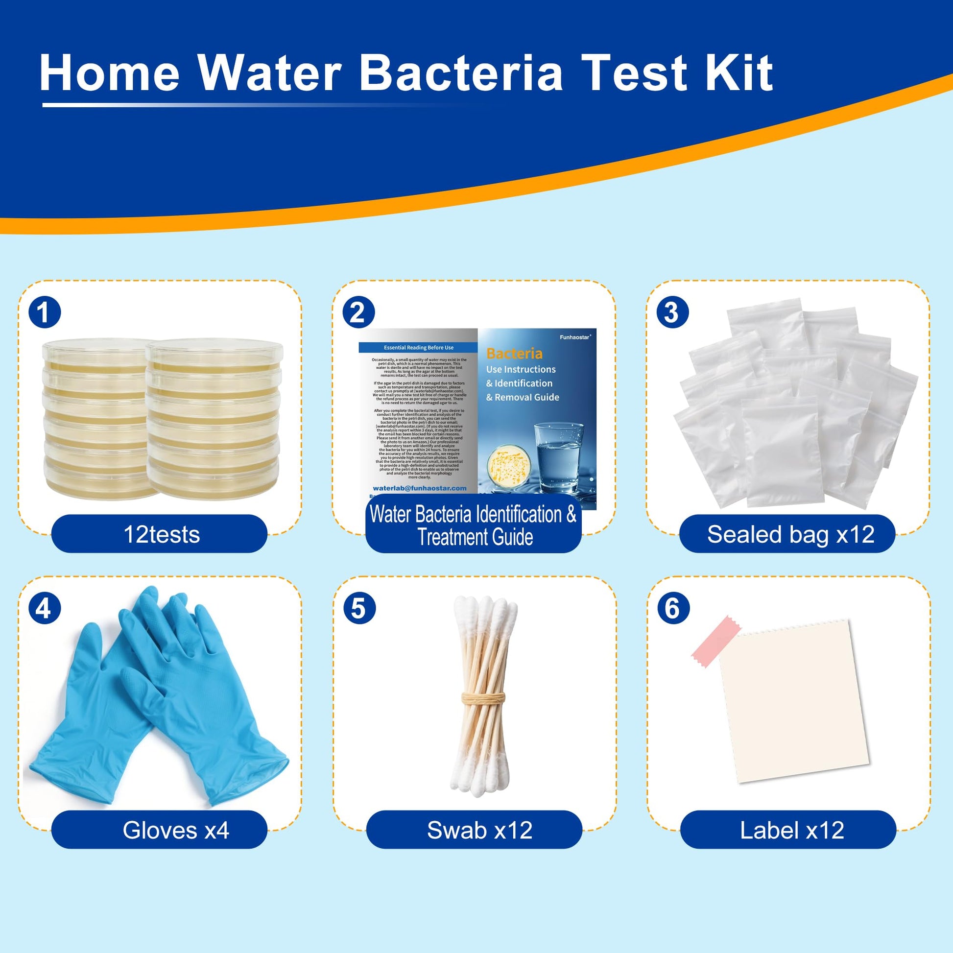 Bacteria Test Kits for Drinking Water - 12 Tests Detect Coliform, E.coli & All Bacteria | Home Quality Testing Kit for Well, Tap, Pool, Hot Tub & City Water | Easy DIY Tester with Free Lab Analysis - OzHealthStandard