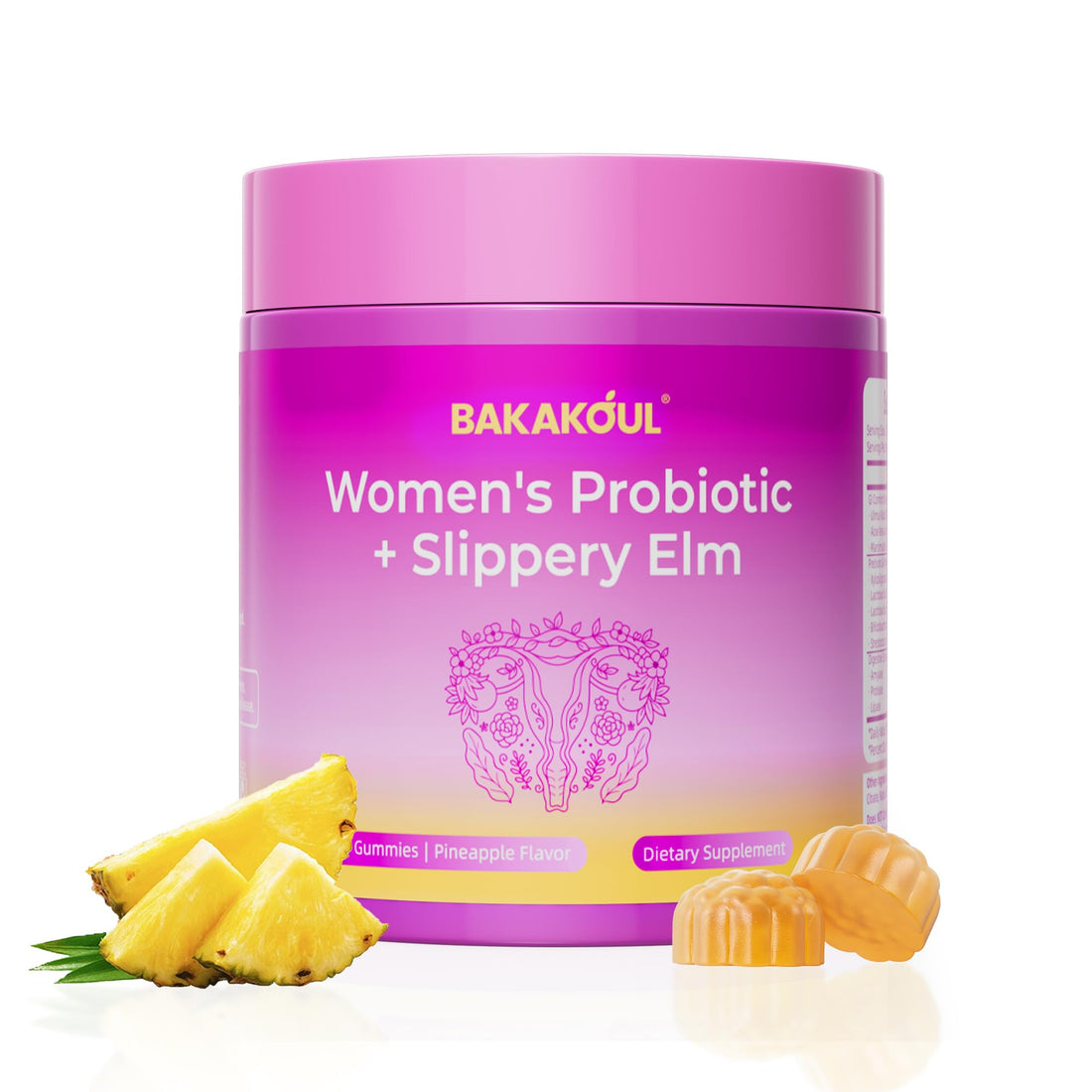 BAKAKOUL Feminine Probiotics Gummies for Women, Vaginal Probiotics with Slippery Elm,Prebiotics & Probiotics Supports pH Balance,Immune Health, Vegan - OzHealthStandard
