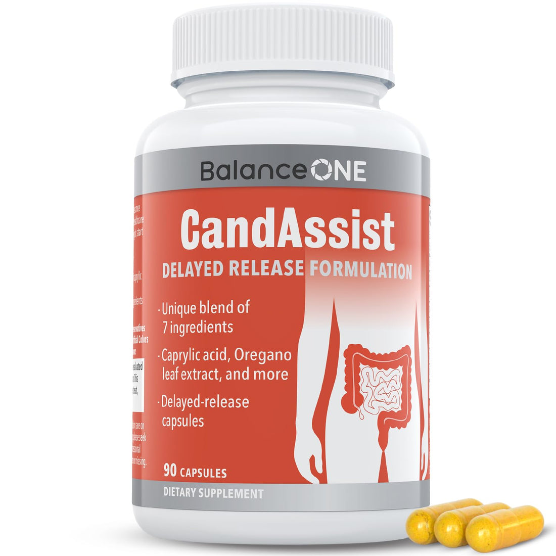 Balance ONE Candida Cleanse & Yeast Support Complex – Caprylic Acid, Undecylenic Acid, Berberine & Oregano Leaf – Gut Flora Balance for Women & Men - OzHealthStandard