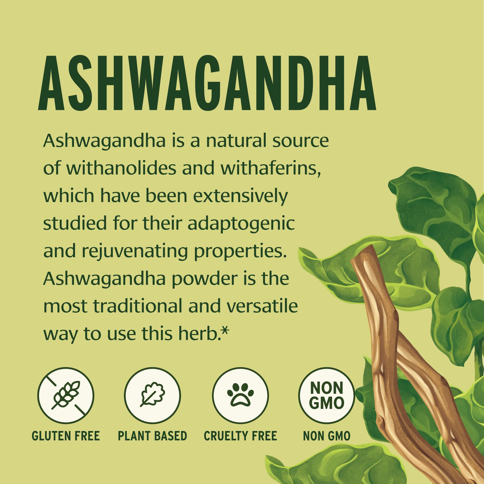 Banyan Botanicals Organic Ashwagandha Root Powder–1lb Bulk (504 Servings)Natural Cortisol Manager & Adrenal Support–Stress Relief, Better Sleep & Energy–Adaptogen for Smoothies & Moon Milk–Vegan,FFL* - OzHealthStandard