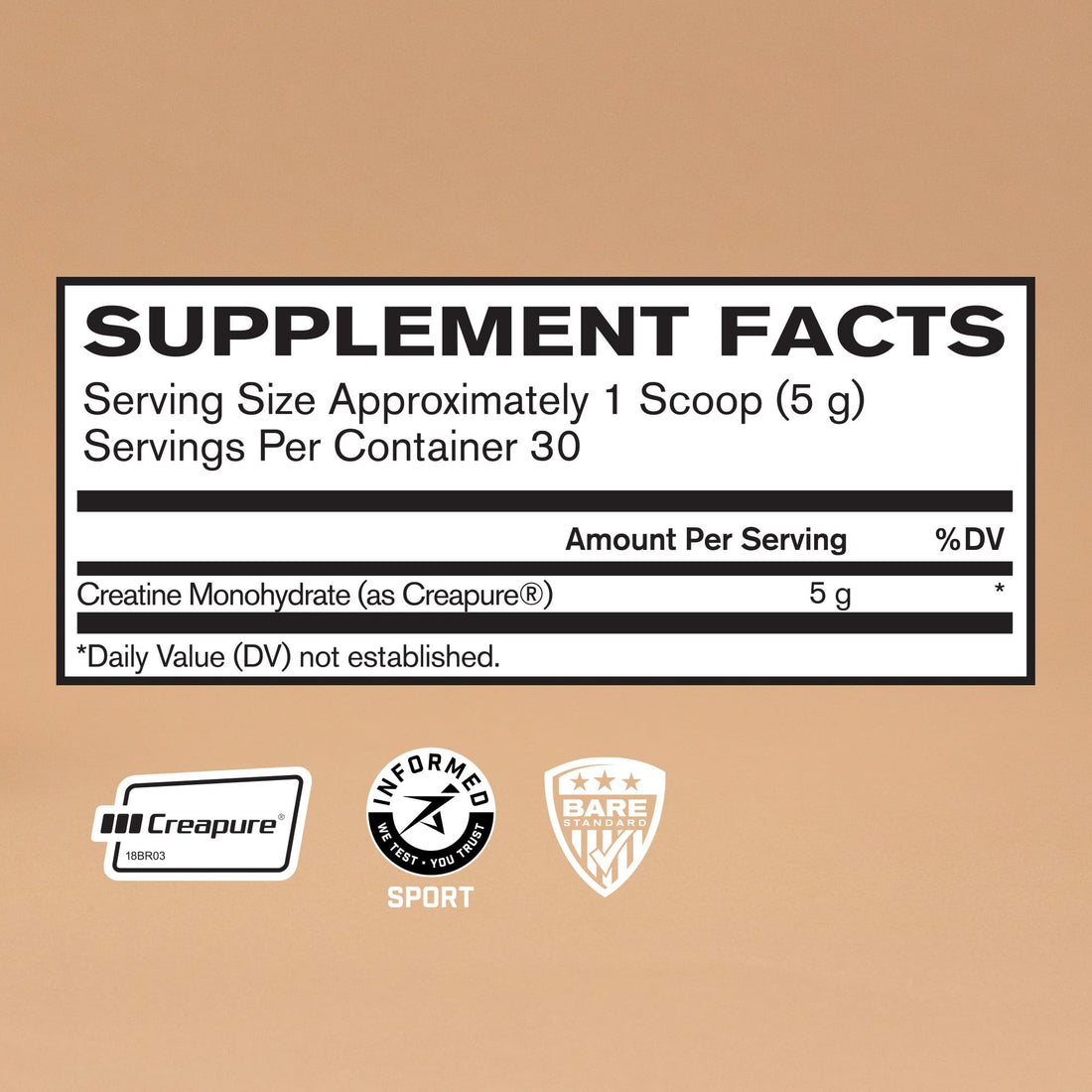 BARE PERFORMANCE NUTRITION, BPN Pure Creatine Monohydrate Powder by Creapure, 5g of Creatine per Serving, Supports Muscle Growth - OzHealthStandard