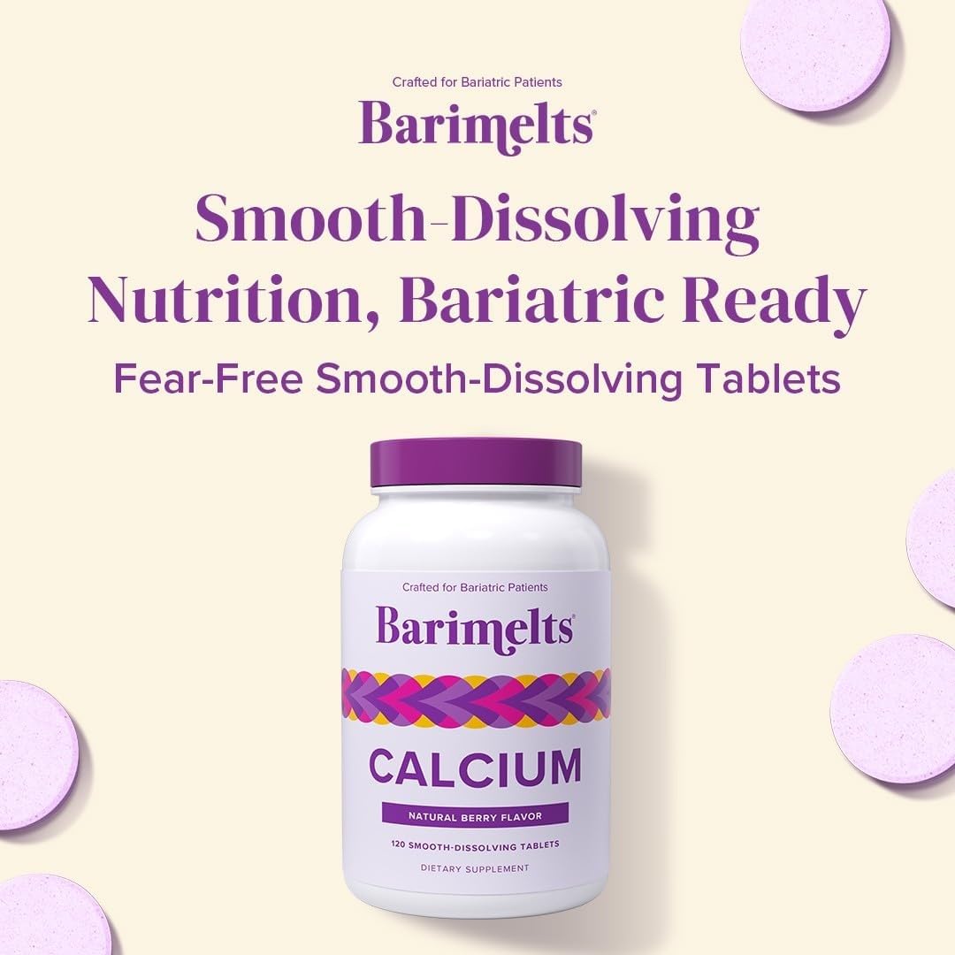 BariMelts Calcium Citrate with Vitamin D3 & Magnesium, 120 Smooth-Dissolving Tablets (1-Month Supply), Bariatric Calcium Supplements - OzHealthStandard