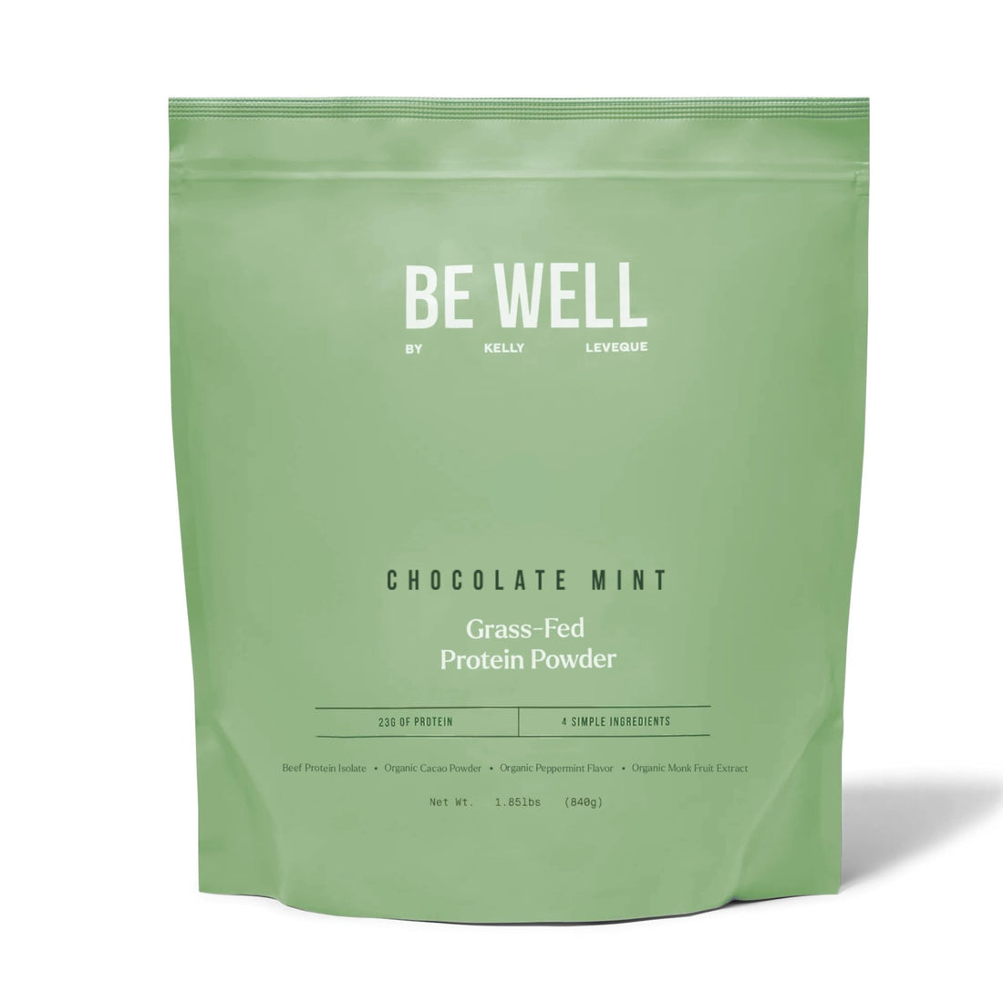 Be Well by Kelly Mint Chocolate Grass-Fed Beef Protein Powder, 23G of Protein & 1G of Carbs (4 Ingredients, 30 Servings) 9 Amino Acids + 3 BCAAs No Soy, - OzHealthStandard