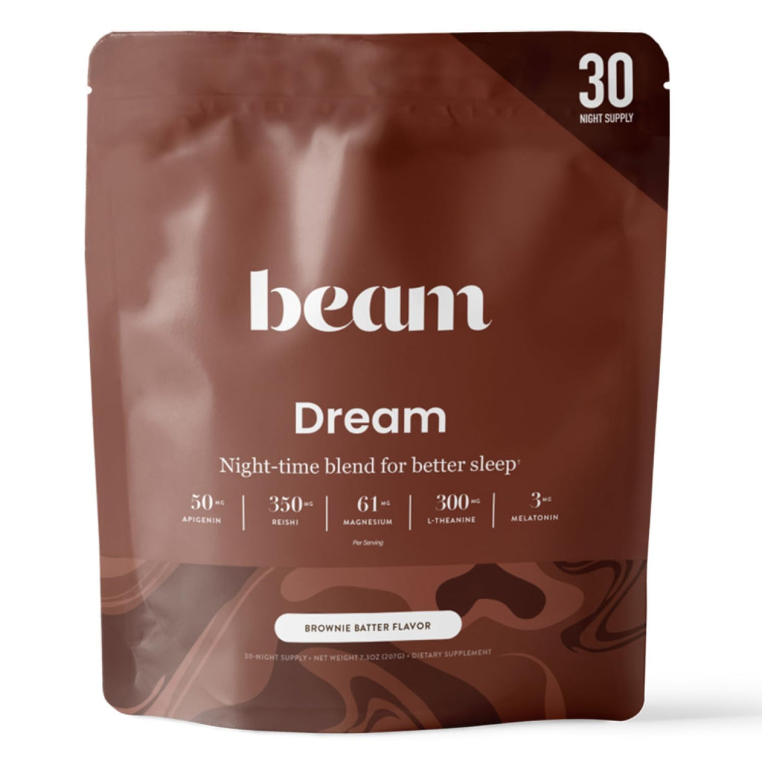 Beam Dream Sleep Powder – Sleep Aid for Adults with Melatonin, Magnesium, L-Theanine, Reishi Mushroom & Apigenin Sleep Supplement, Sleepy Cocoa Bedtime - OzHealthStandard