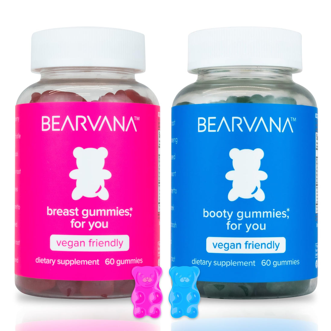 BEARVANA Top & Peach Support Combo Pack Multivitamin Gummies for Women | Includes Herbal Extracts & Essential Vitamins - OzHealthStandard