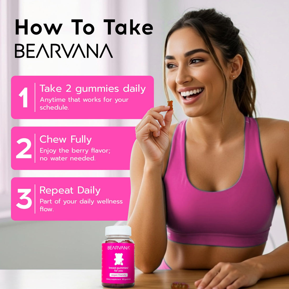 BEARVANA Top Support Women’s Multivitamin Gummies | Herbal & Vitamin Gummy Supplement for Daily Wellness | Berry Flavor | 60 Gummies - OzHealthStandard