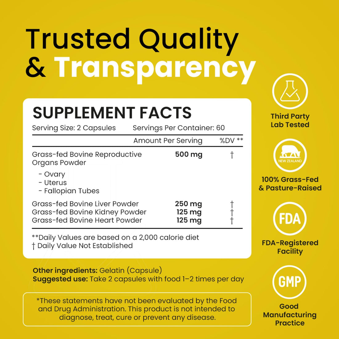 Beef Organ Supplement for Women – Grass Fed Liver, Uterus, Ovary, Heart, Kidney – 30+ Nutrients to Support Hormone Balance, Cycle Health, Energy, Immunity - OzHealthStandard