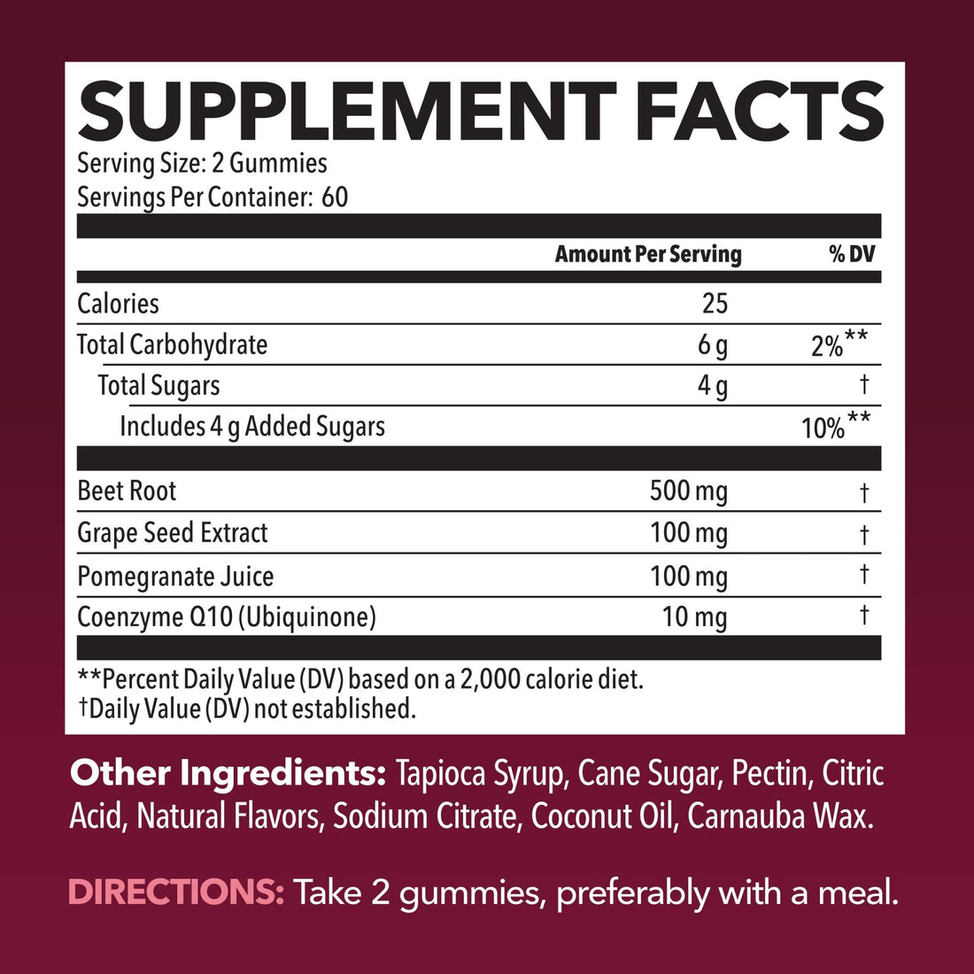 Beet Root Gummies with COQ10 & Pomegranate - Nitric Oxide Supplement for Men and Women - Beetroot for Endurance, Performance, Recovery - Vegan, Non-GMO, Gluten Free - OzHealthStandard