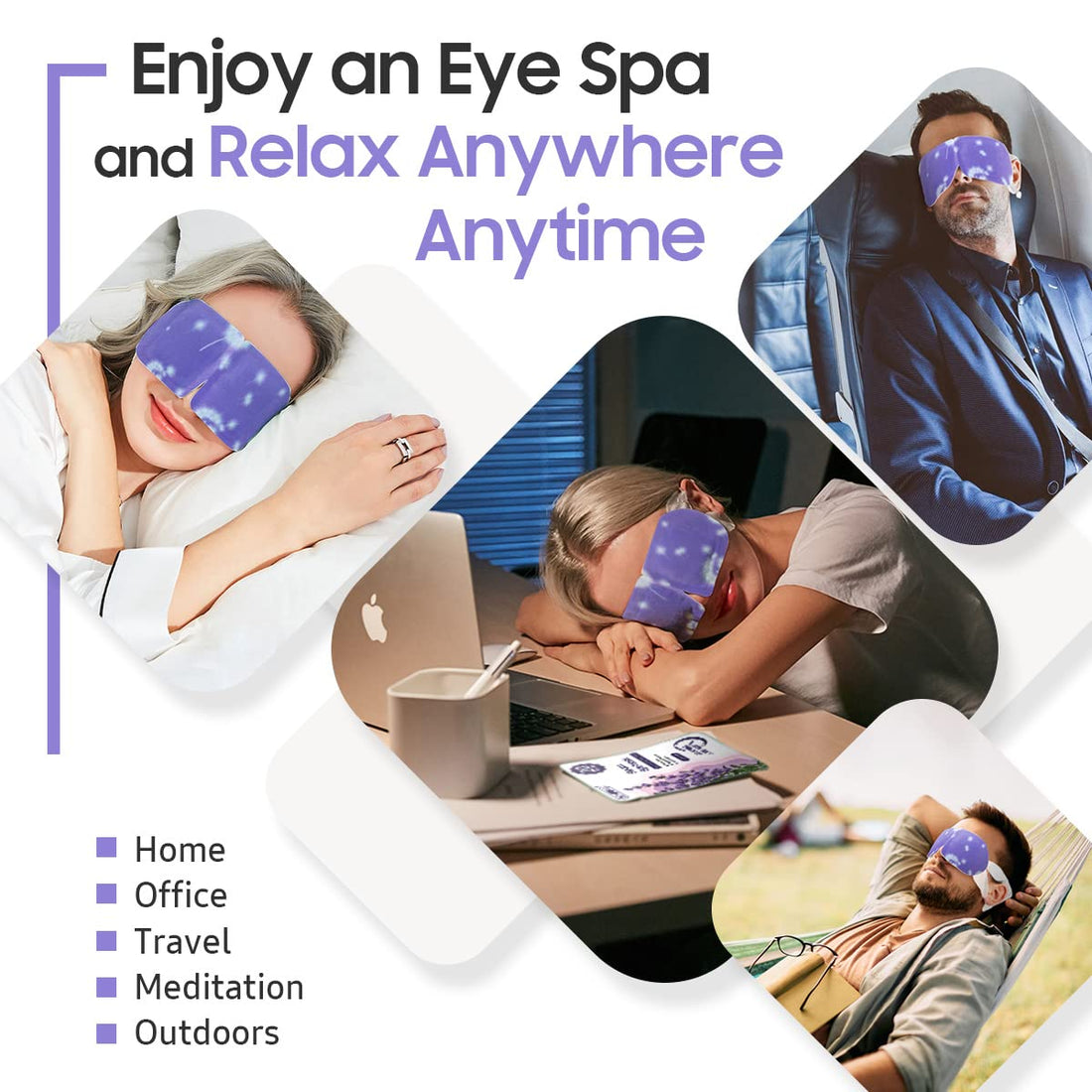 BeHoomi Steam Eye Mask, 10 Packs Heated Eye Mask, Self Heating Disposable SPA Warm Compress for Eyes Sleep Mask, Travel Essentials - OzHealthStandard