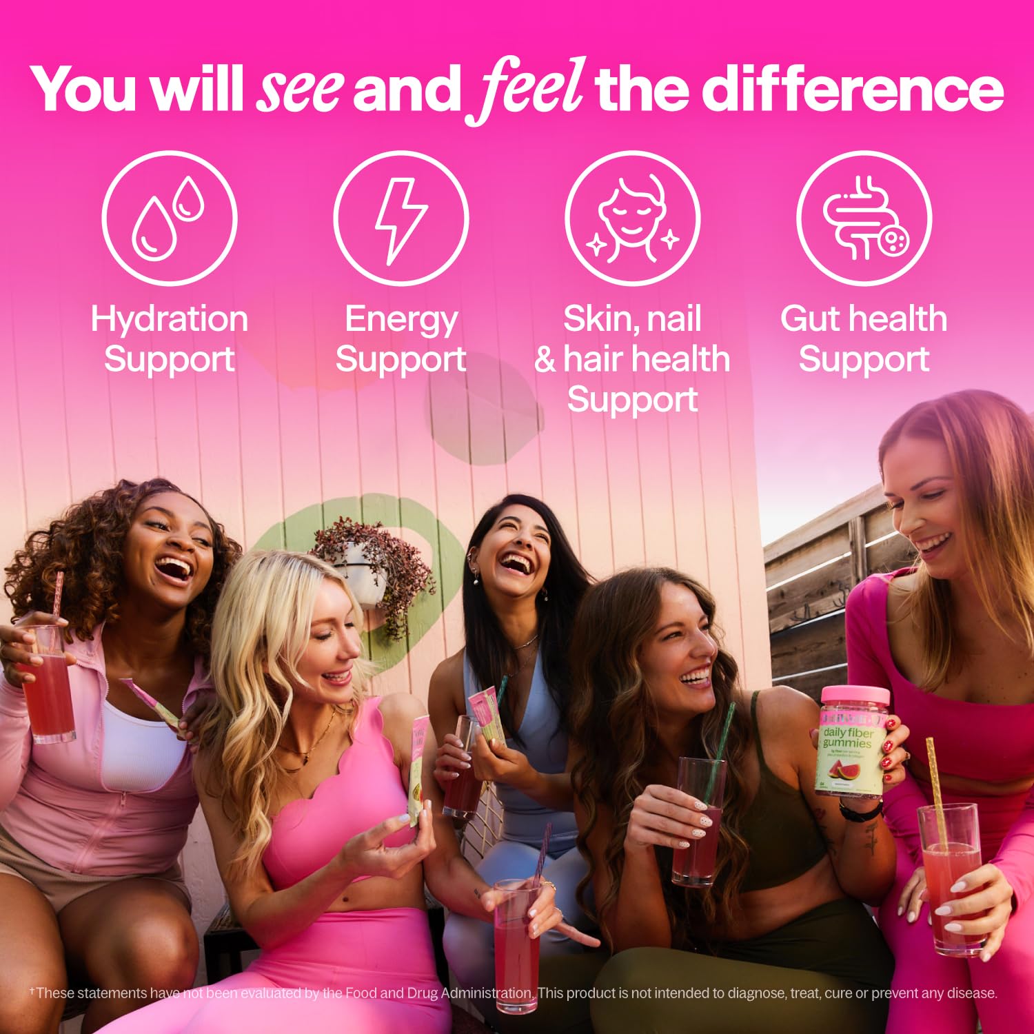 Belli Welli Daily Fiber Supplement Packets with Collagen, Probiotics & Electrolytes | Single Serve Packets for Gut Health - OzHealthStandard