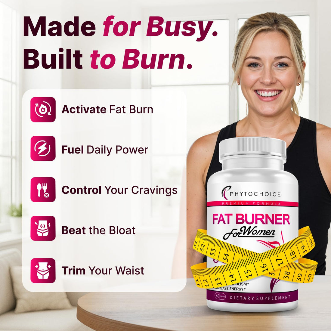 Belly Fat Burner for Women – Powerful Weight Loss Pills That Target Stubborn Belly & Thigh Fat – Thermogenic Metabolism Booster, Appetite Suppressant & Bloating Relief - OzHealthStandard