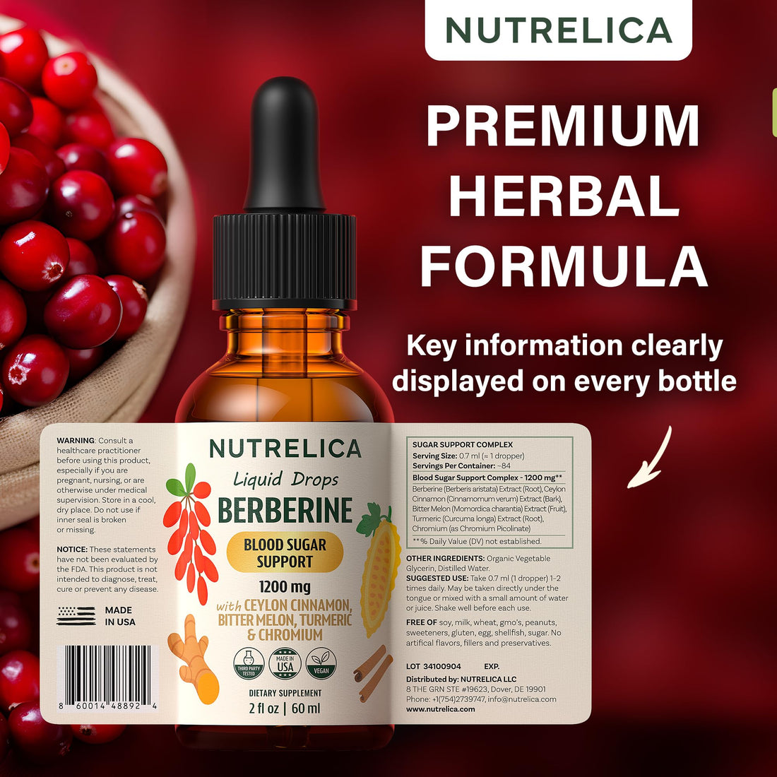Berberine with Ceylon Cinnamon, Bitter Melon, Turmeric & Chromium – Blood Sugar Balance & Glucose Metabolism - OzHealthStandard