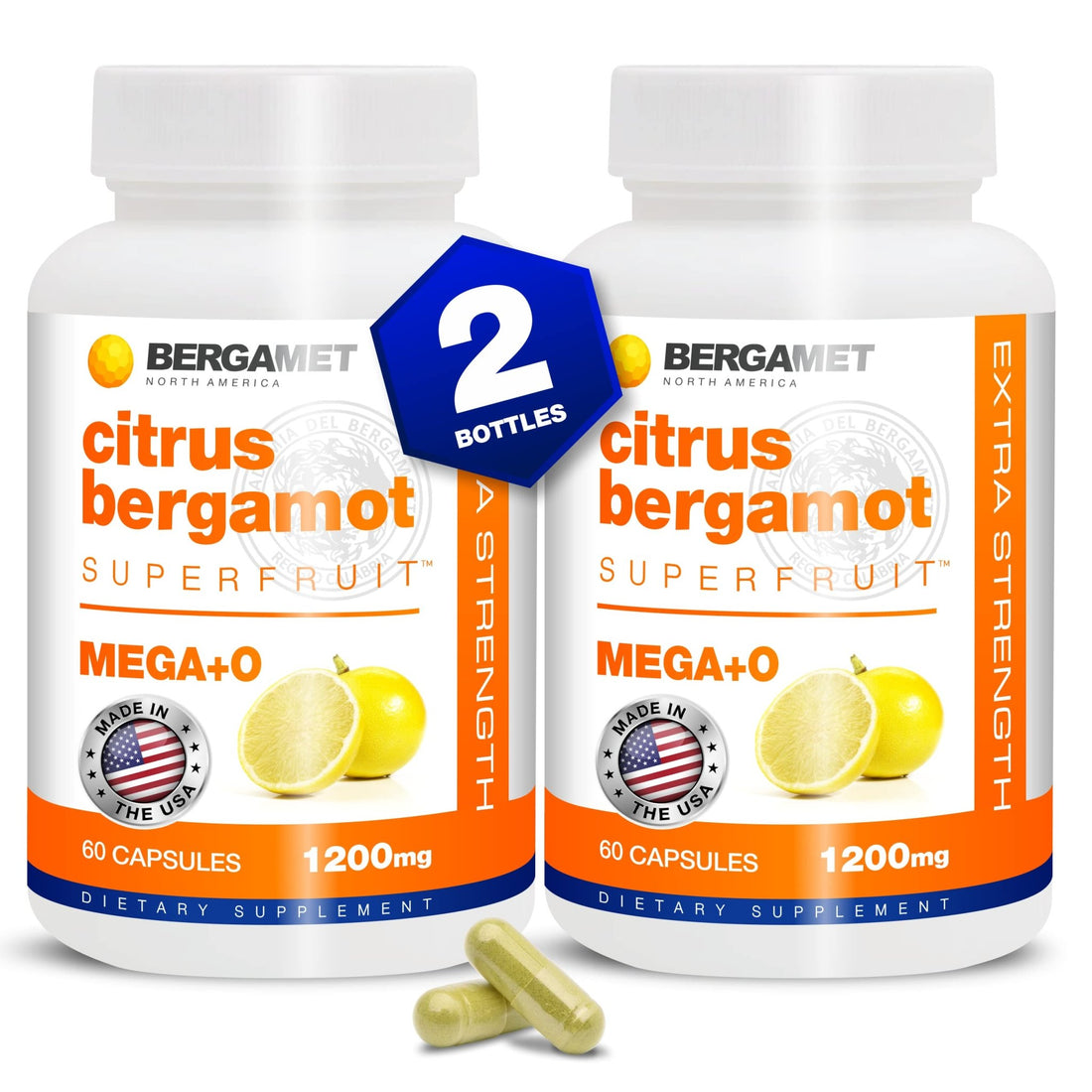BergaMet Citrus Bergamot Supplement, 170:1 Extract, 1200mg per Serving, 80% Polyphenols, Italian Citrus Bergamot Supplement, - OzHealthStandard