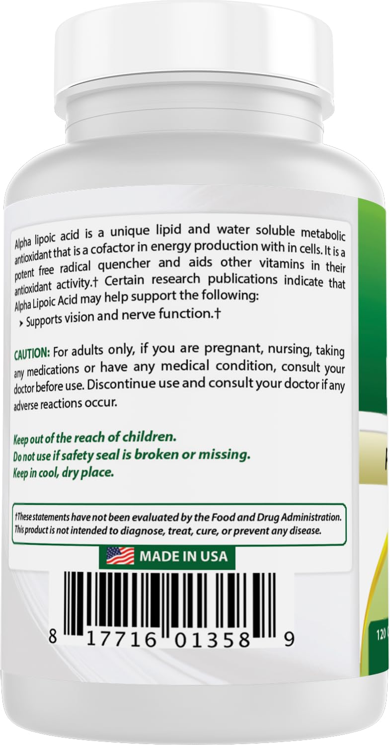 Best Naturals Alpha Lipoic Acid 300 mg 120 Capsules - OzHealthStandard