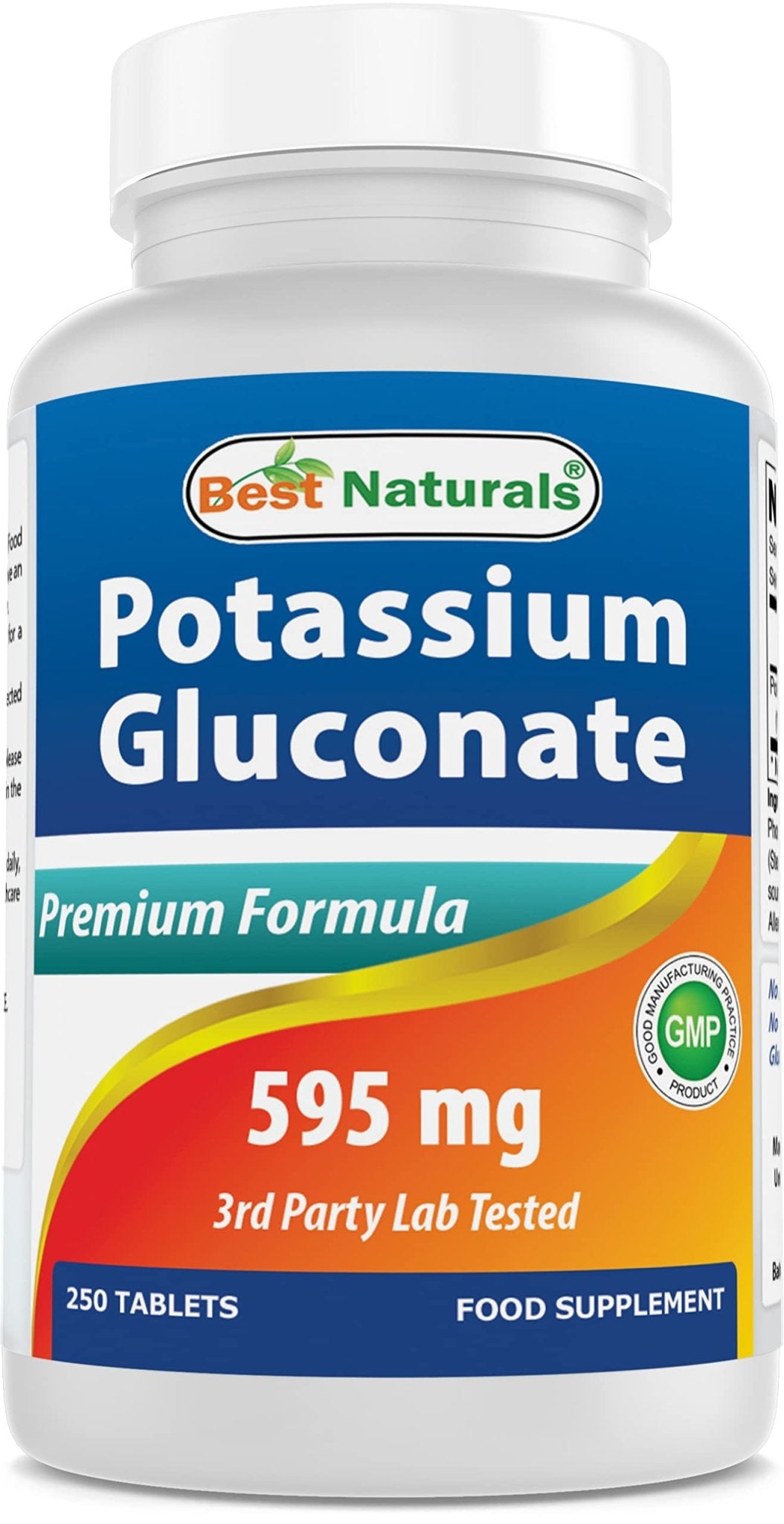 Best Naturals Potassium Gluconate Supplement 595 Mg Tablet, 250Count - OzHealthStandard