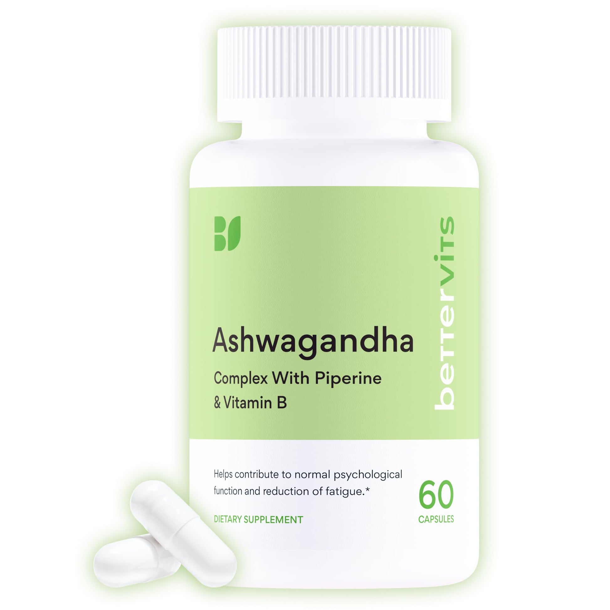 Bettervits Ashwagandha Complex with Passion Flower and Vitamin B – KSM-66® Organic Root Extract 800 mg – Supports Calm, Energy and Emotional Balance – 60 Capsules - OzHealthStandard