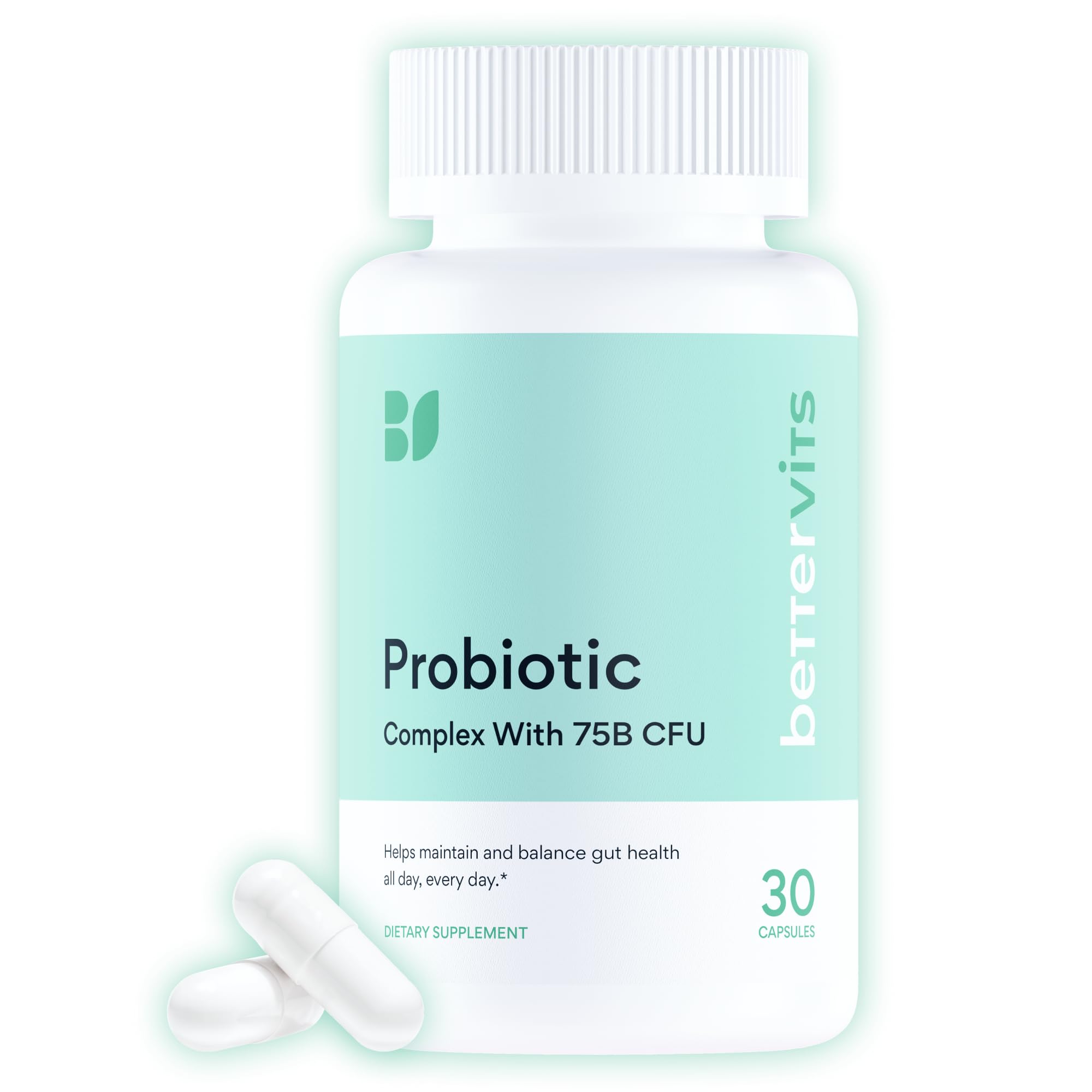 Bettervits Probiotics for Women & Men – 75 Billion CFU | Digestive Health and Gut Support Prebiotic | 14 Clinically Studied Strains with Vitamin B12, - OzHealthStandard