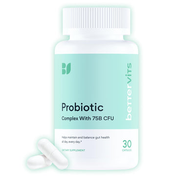 Bettervits Probiotics for Women & Men – 75 Billion CFU | Digestive Health and Gut Support Prebiotic | 14 Clinically Studied Strains with Vitamin B12, - OzHealthStandard