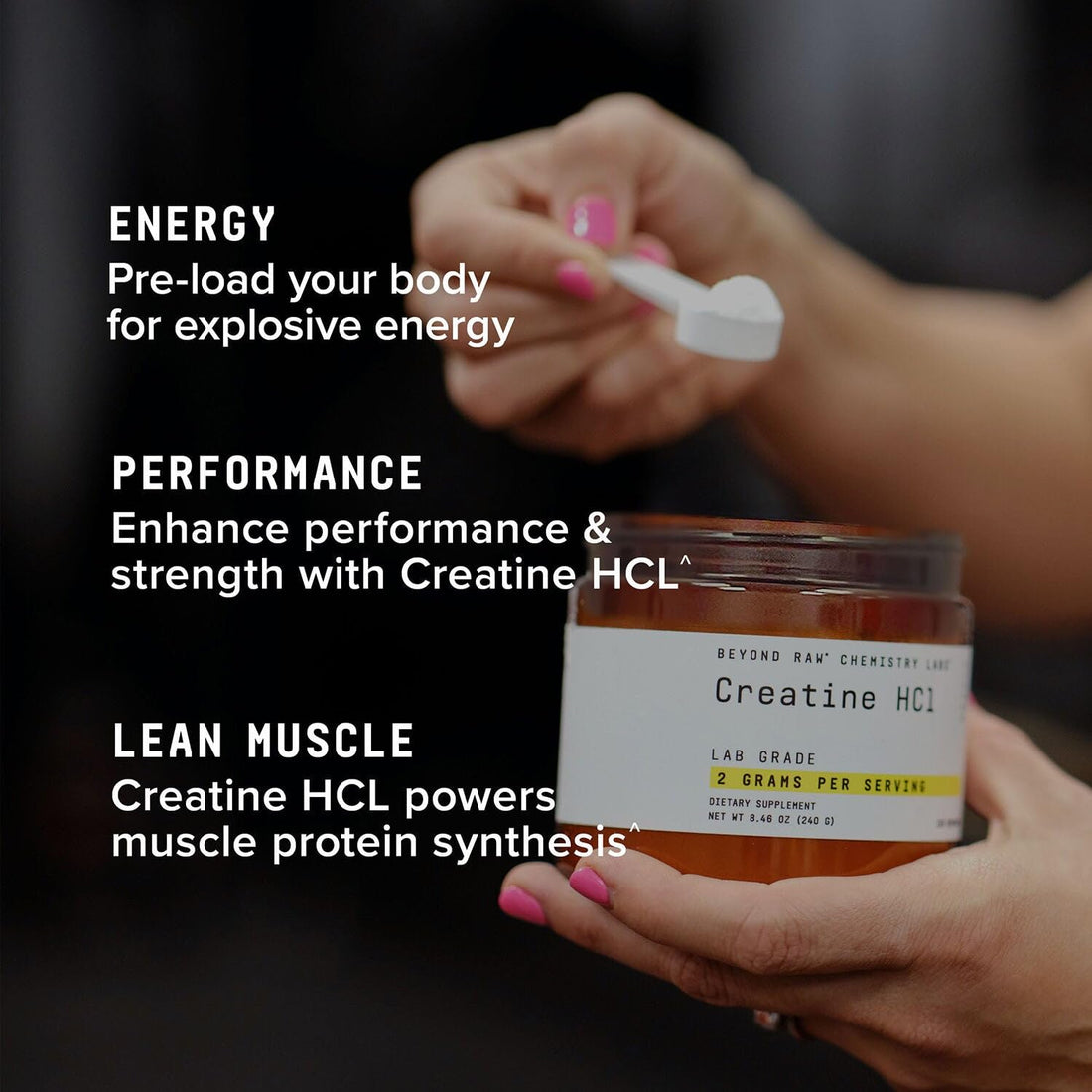 BEYOND RAW Science-Backed Creatine HCl Powder, Lab Grade, for Muscle Strength and Growth, Energy Production, Athletic Performance, Cognitive Support, - OzHealthStandard
